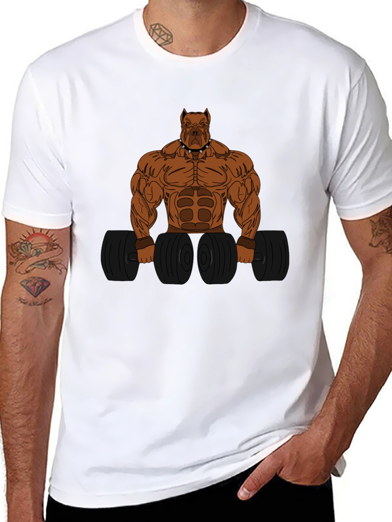 Bodybuilding Dog Graphic Tee - Workout Motivation Shirt