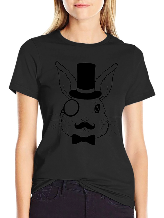 Dapper Rabbit Tee - Top Hat Monocle Bowtie Design