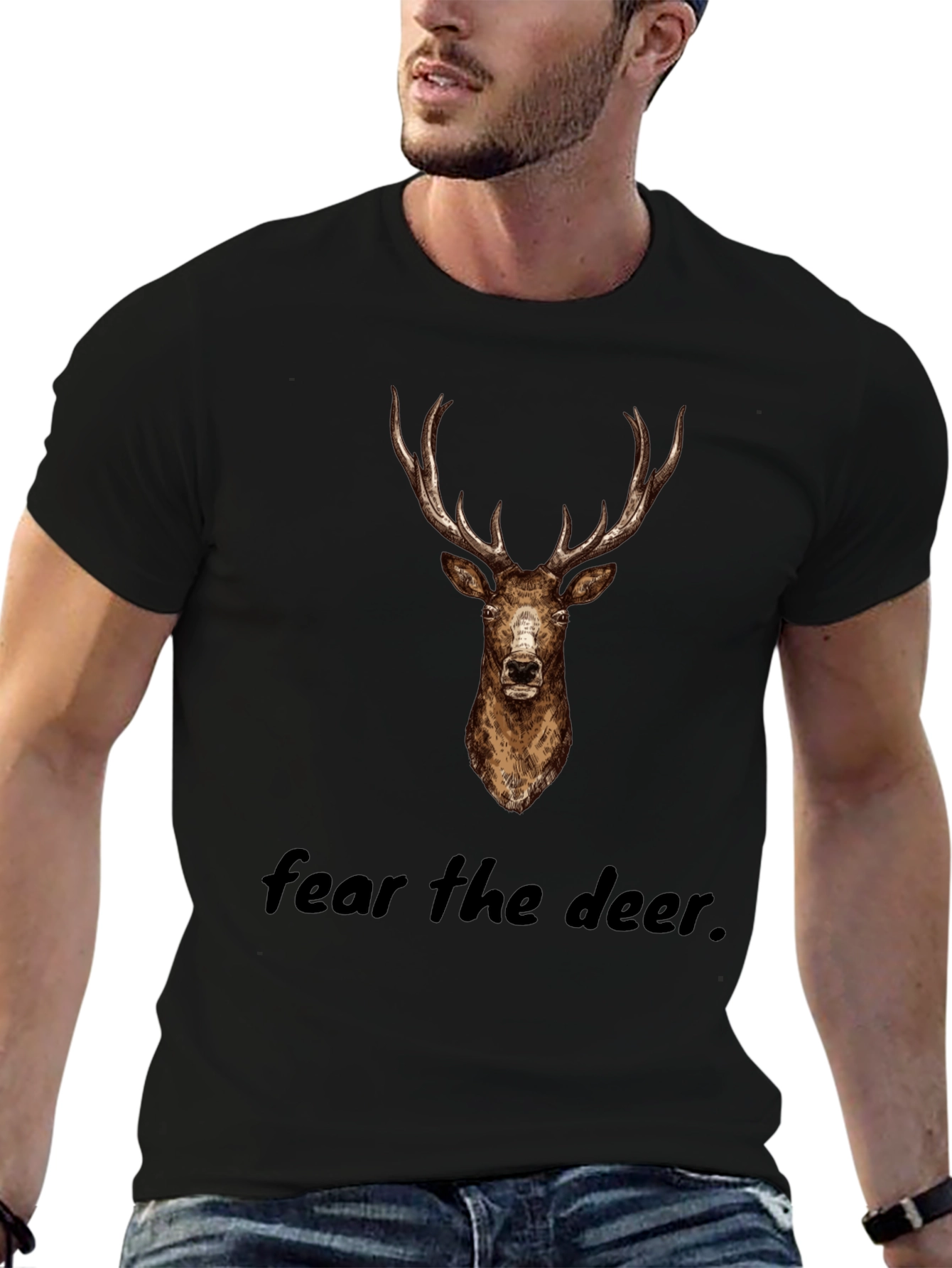 Fear The Deer Black Graphic Tee