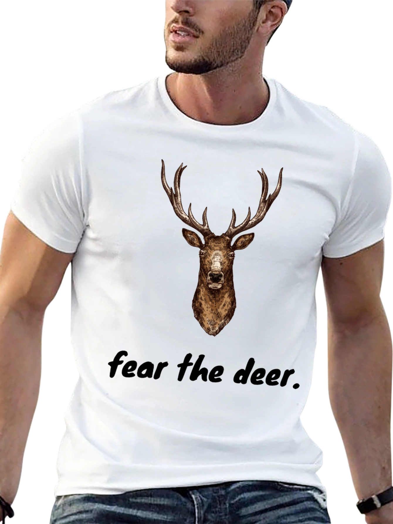 Fear The Deer Black Graphic Tee
