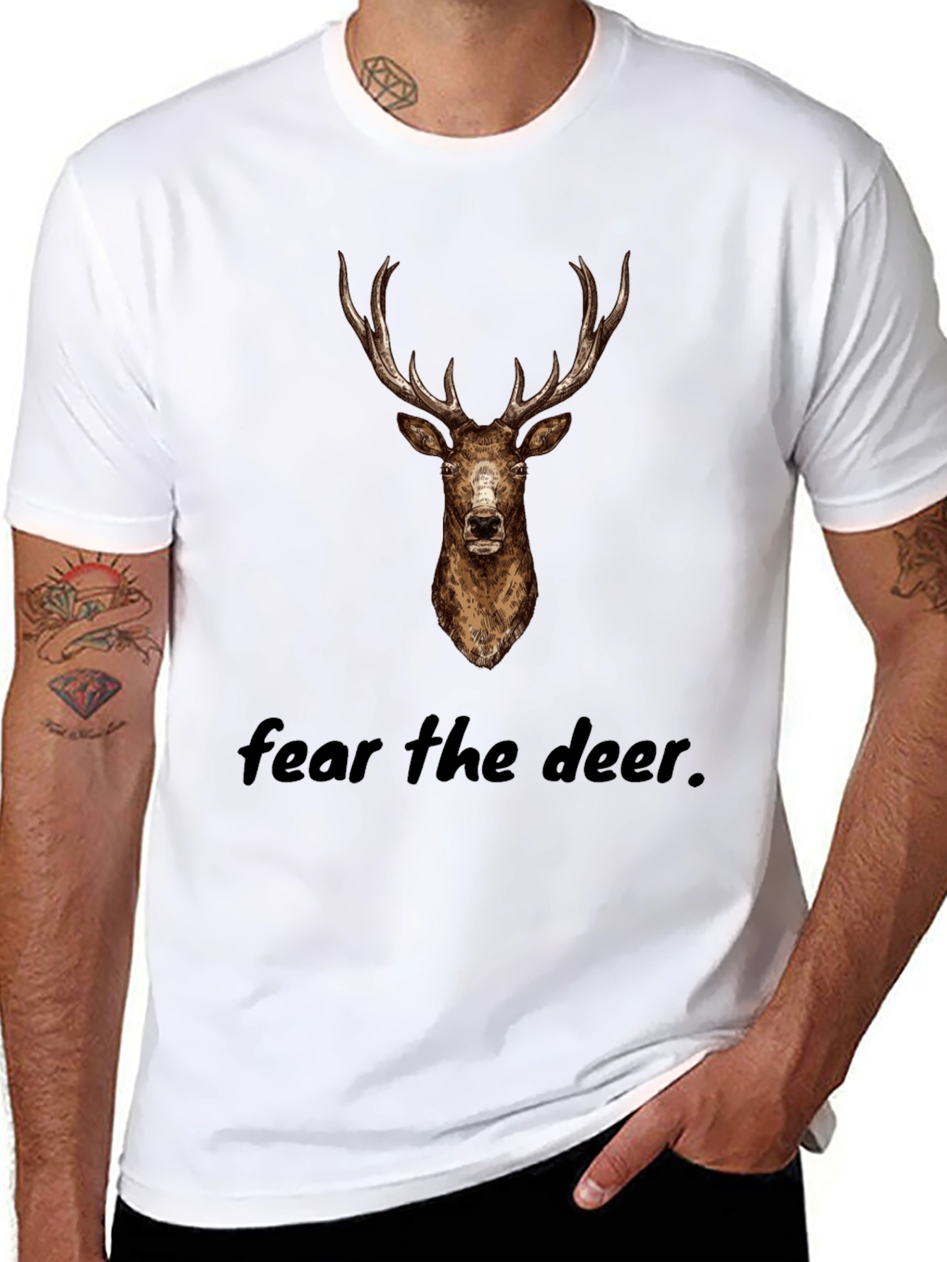 Fear The Deer Black Graphic Tee