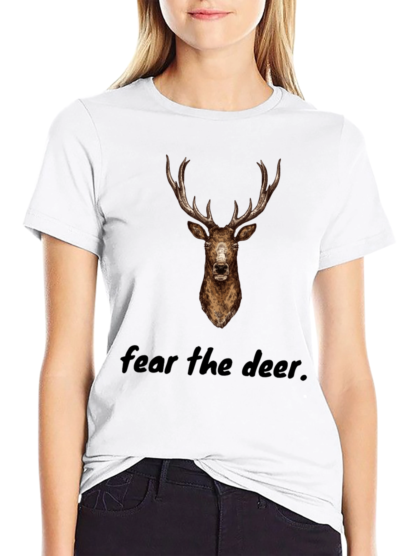 Fear The Deer Black Graphic Tee