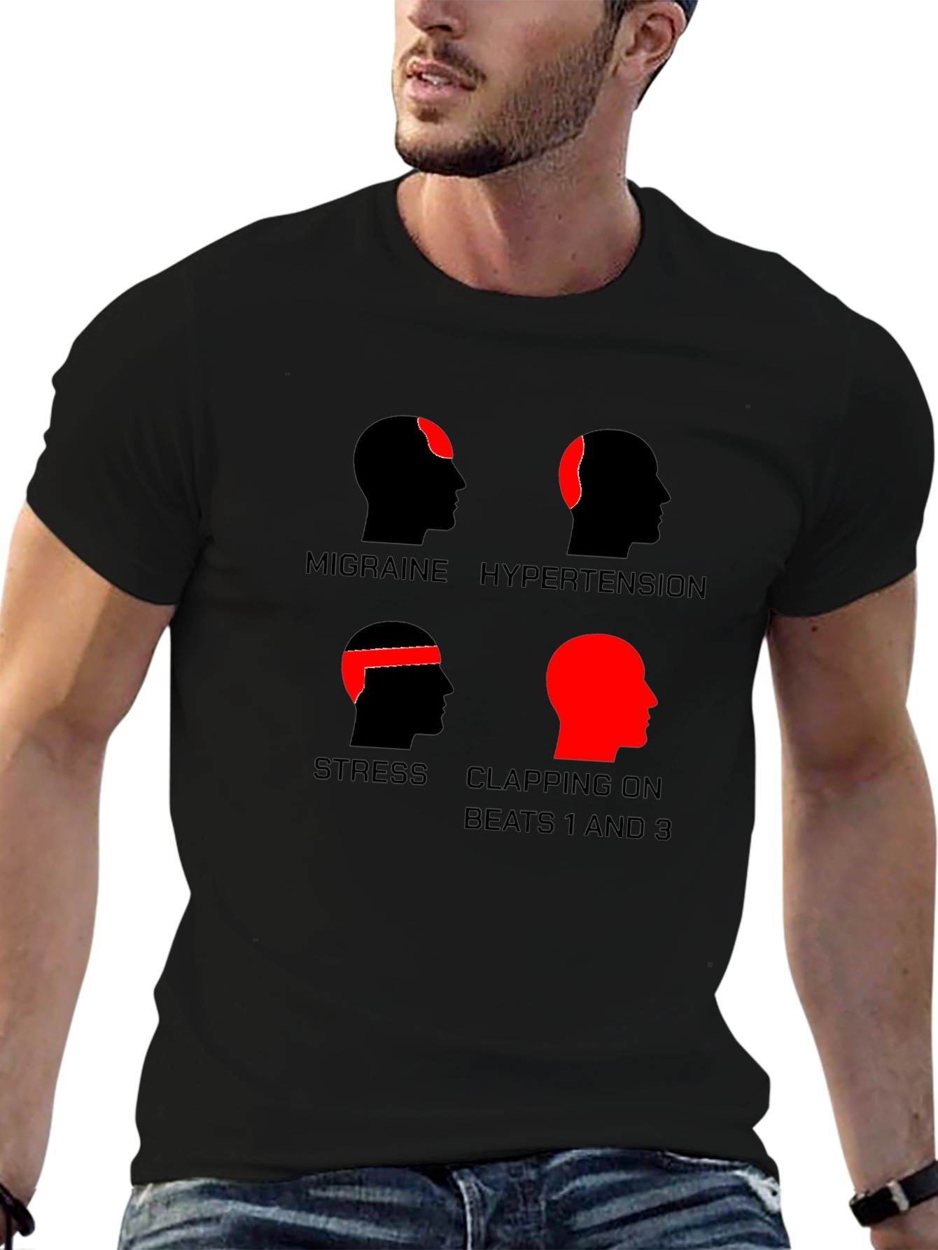 Funny Headaches T-Shirt - Migraine Stress Hypertension Clapping