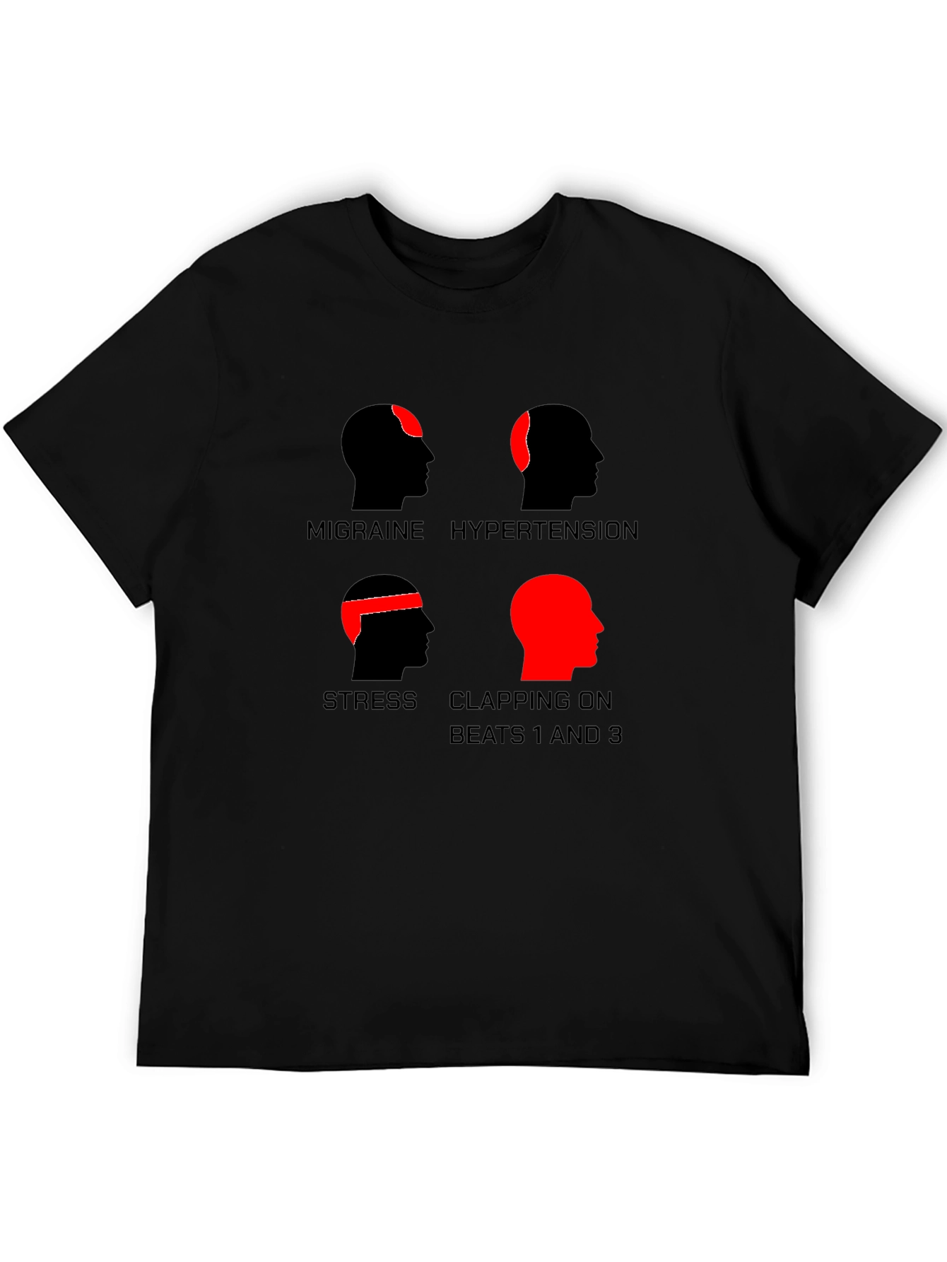 Funny Headaches T-Shirt - Migraine Stress Hypertension Clapping