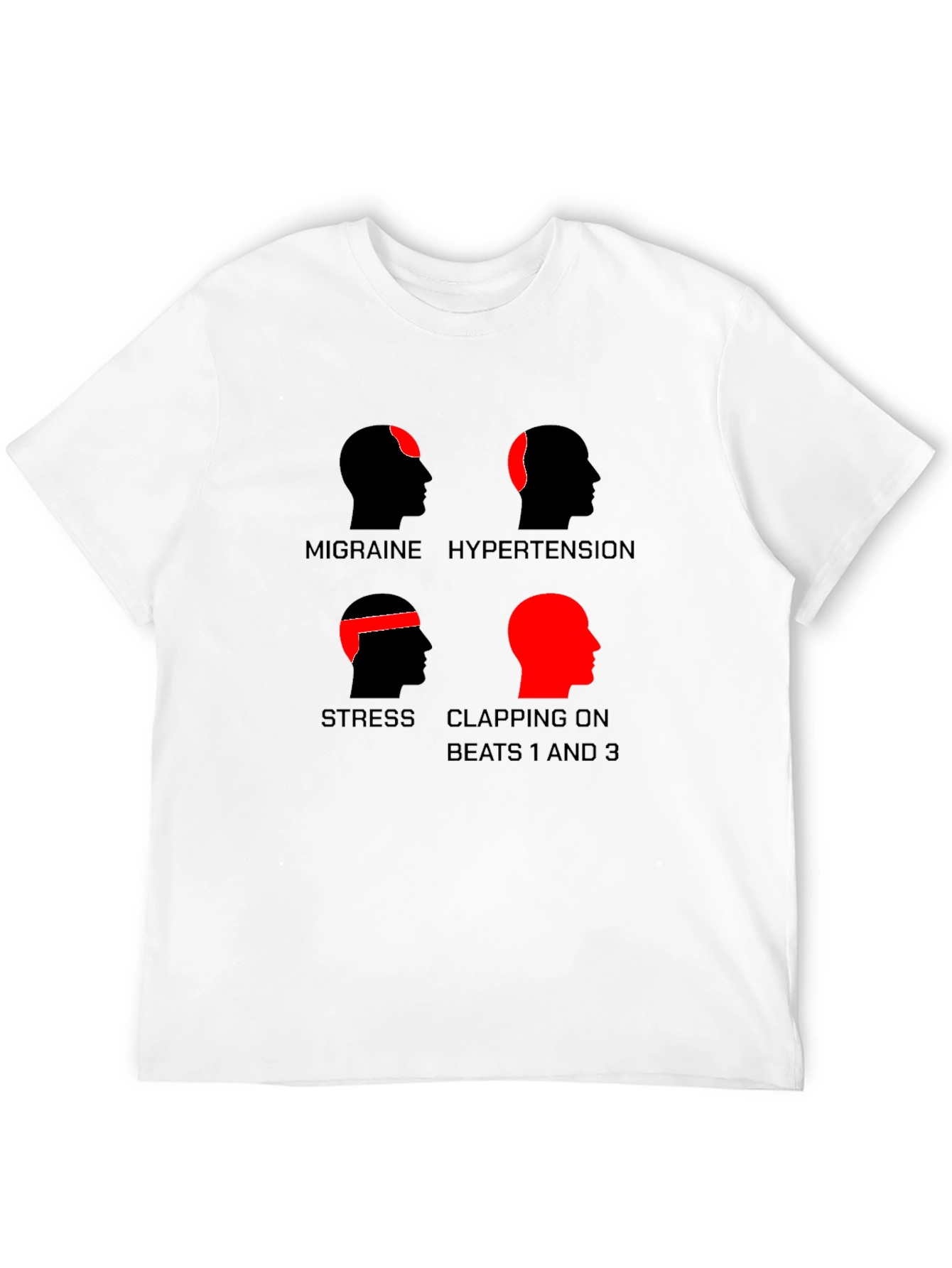 Funny Headaches T-Shirt - Migraine Stress Hypertension Clapping
