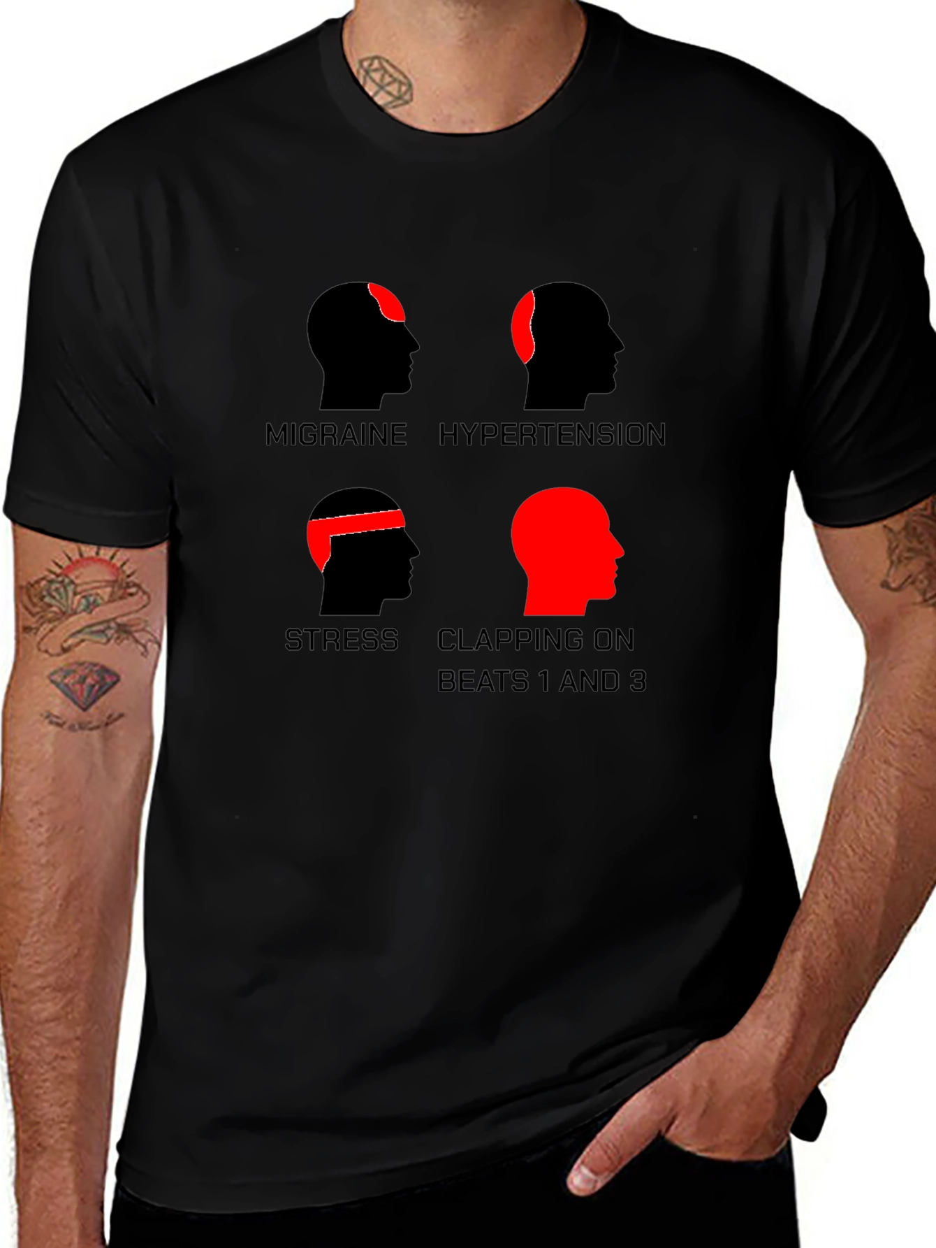 Funny Headaches T-Shirt - Migraine Stress Hypertension Clapping