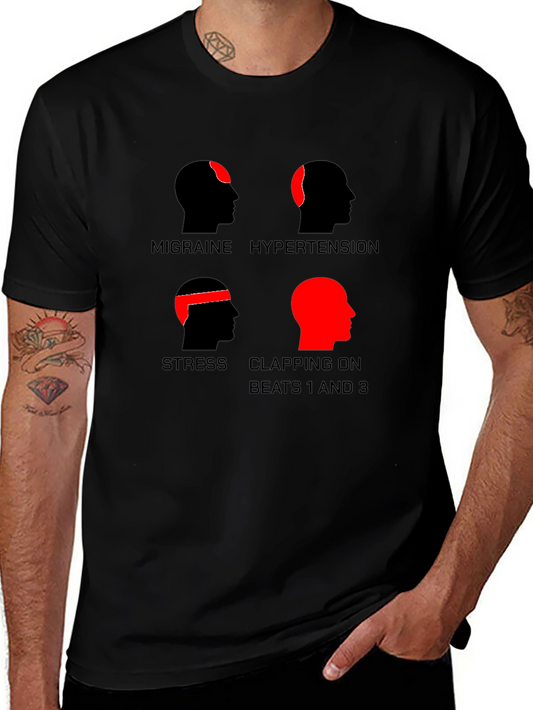 Funny Headaches T-Shirt - Migraine Stress Hypertension Clapping