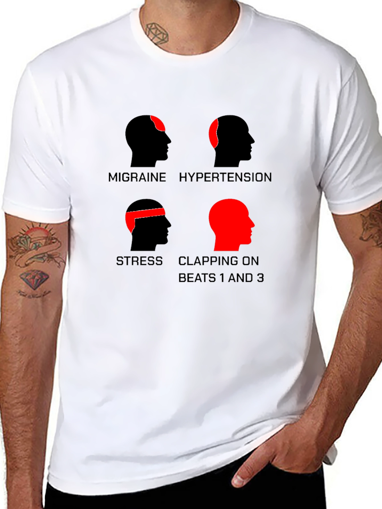Funny Headaches T-Shirt - Migraine Stress Hypertension Clapping