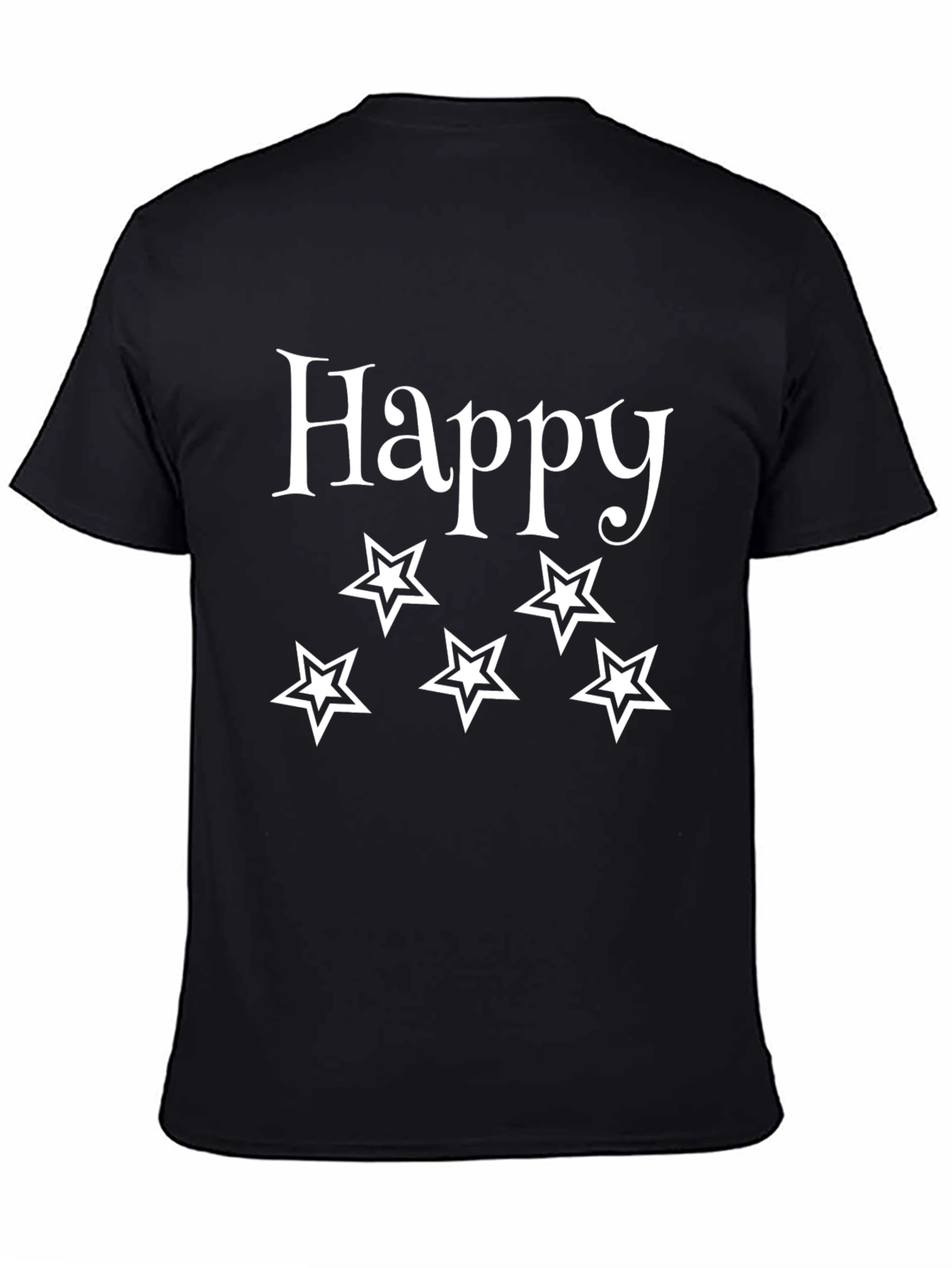Happy Stars Black T-Shirt