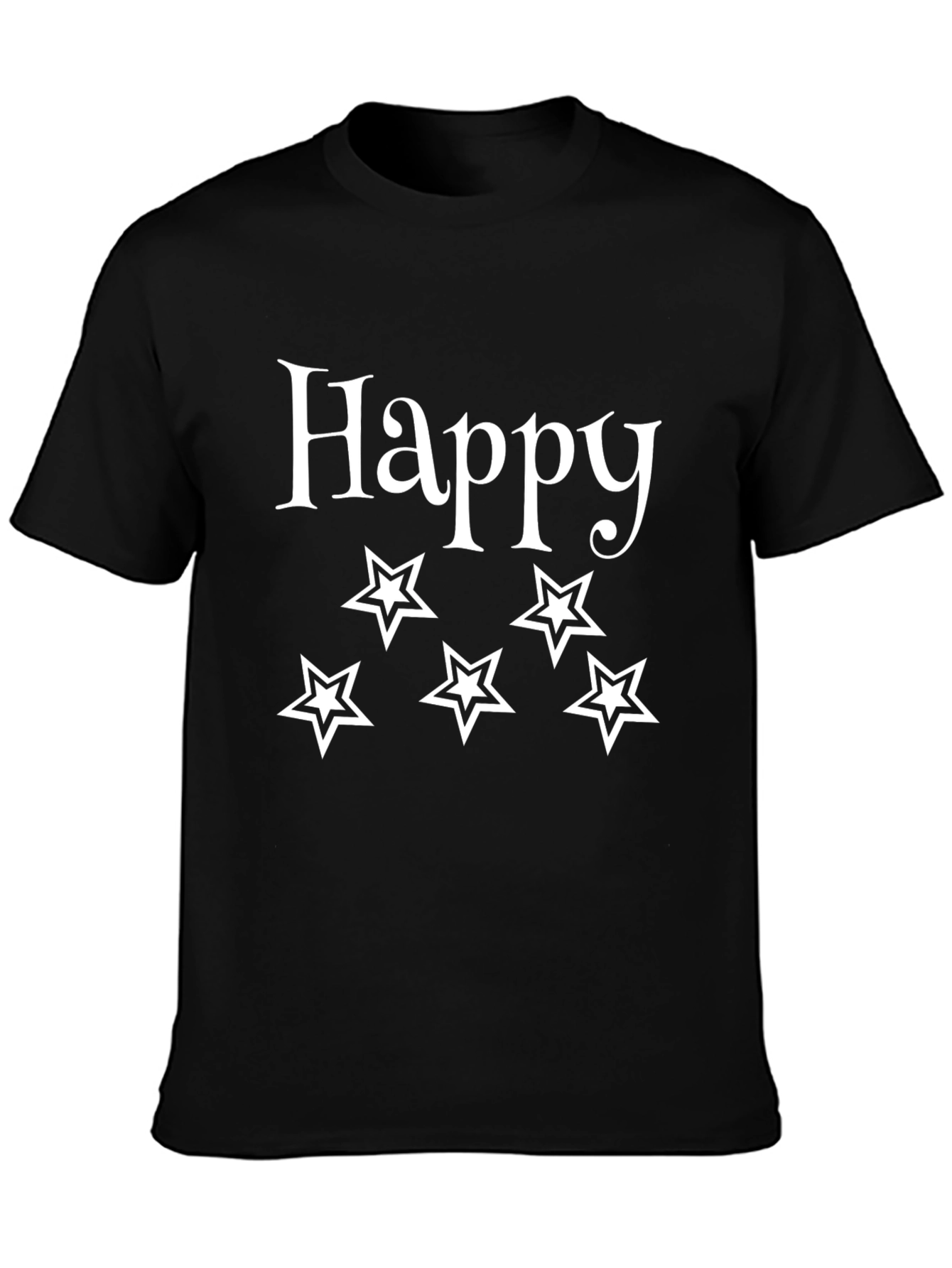 Happy Stars Black T-Shirt