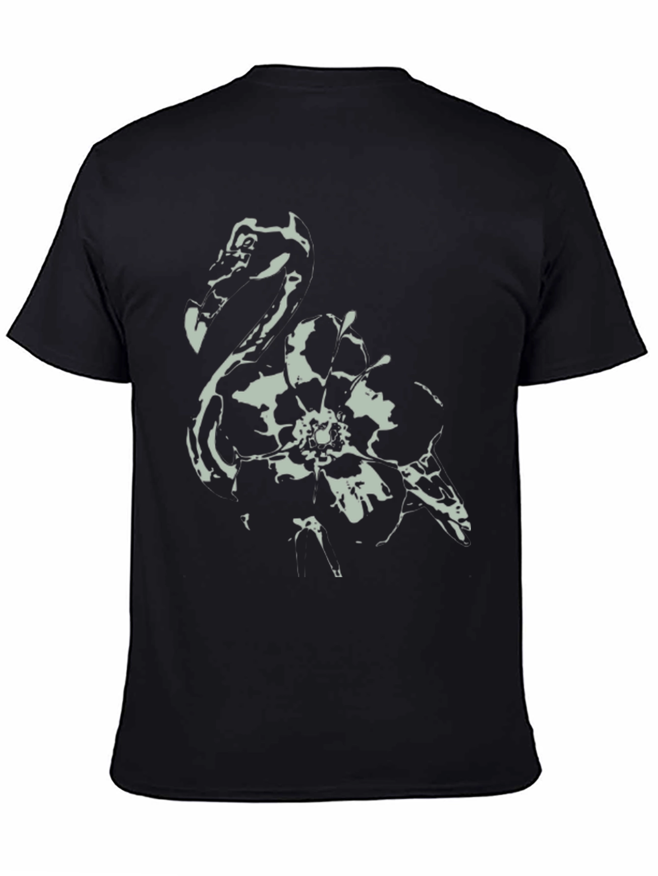 Abstract Floral Graphic Black T-Shirt