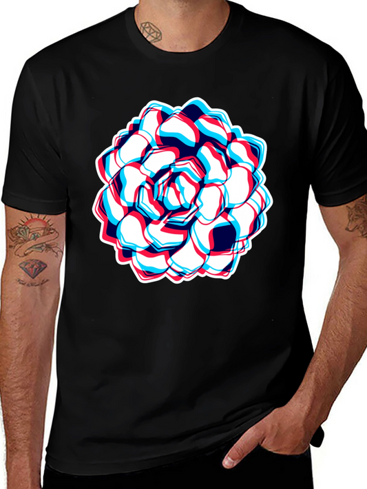 Optical Illusion Flower Graphic T-Shirt