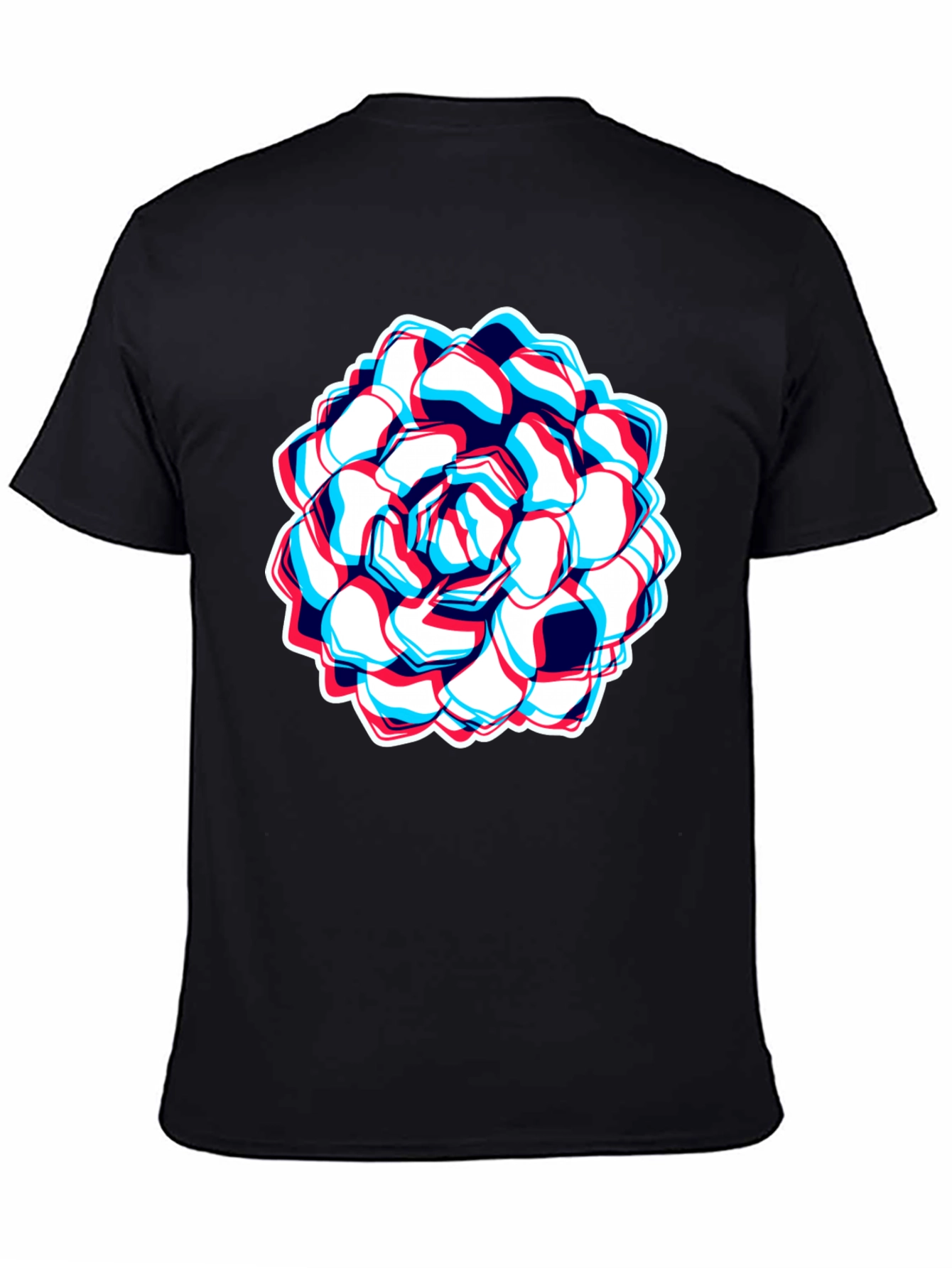 Optical Illusion Flower Graphic T-Shirt