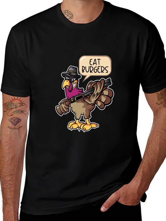 Eat Burgers Turkey T-Shirt - Thanksgiving Humor