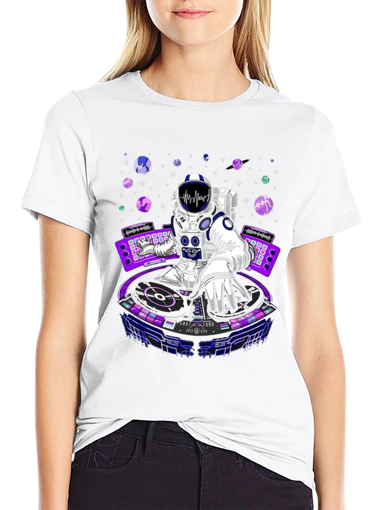 Astronaut DJ Graphic T-Shirt - Space Music Tee