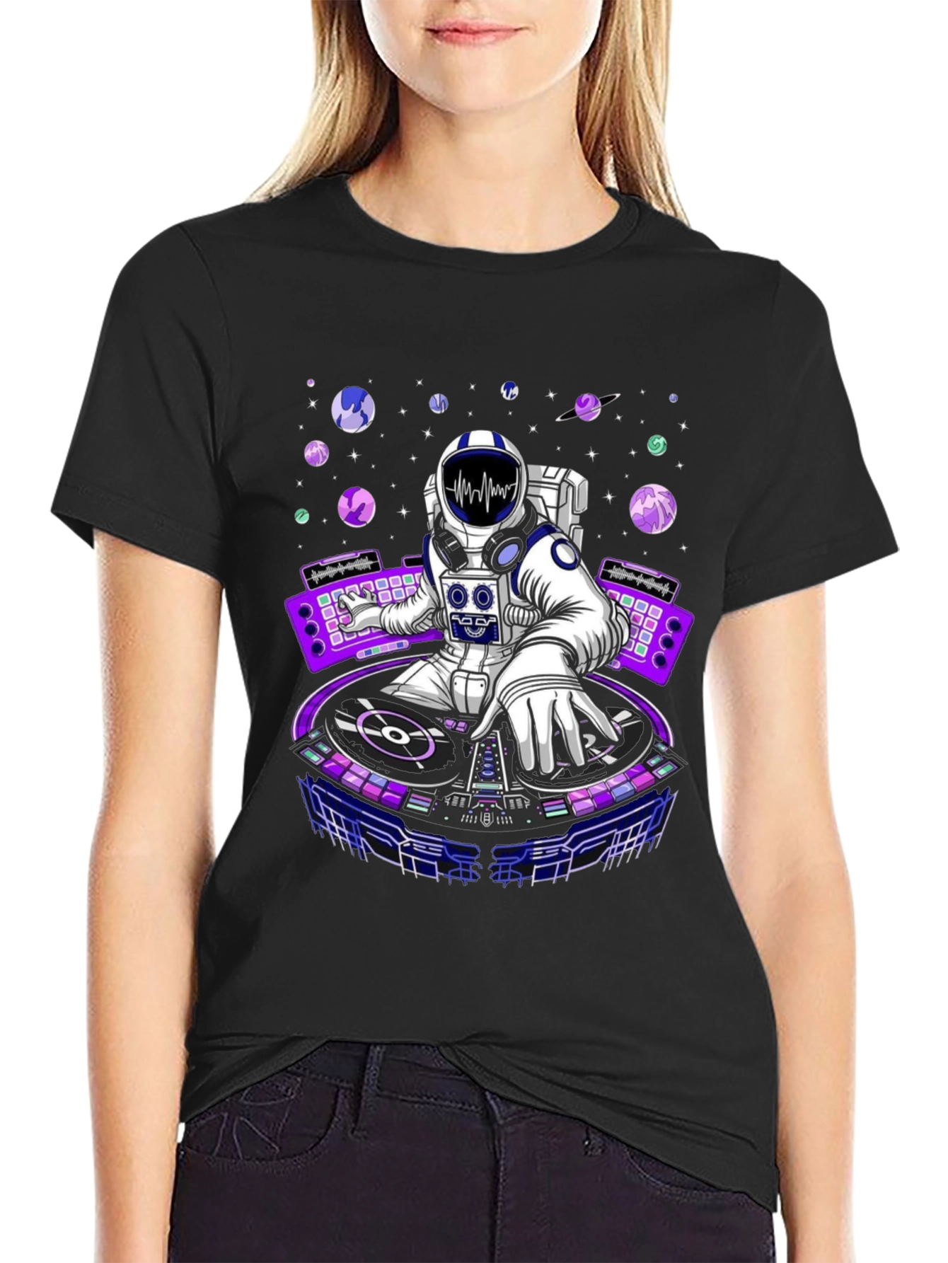 Astronaut DJ Graphic T-Shirt - Space Music Tee