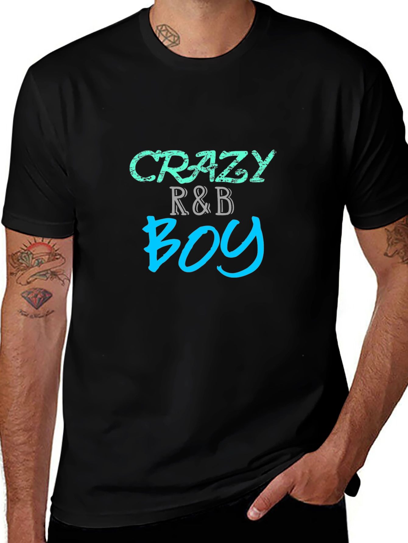 Crazy R&B Boy Black Graphic T-Shirt