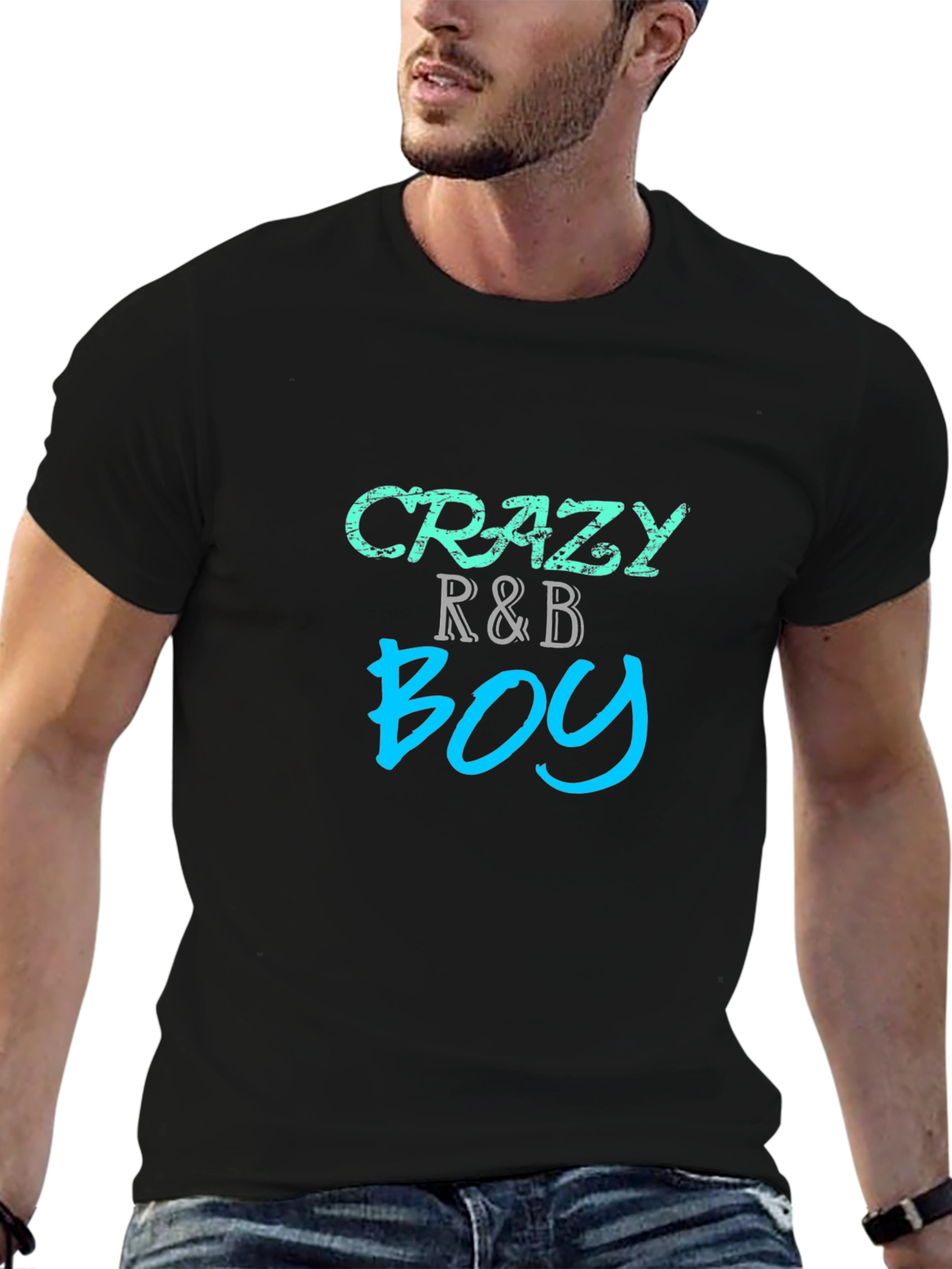 Crazy R&B Boy Black Graphic T-Shirt