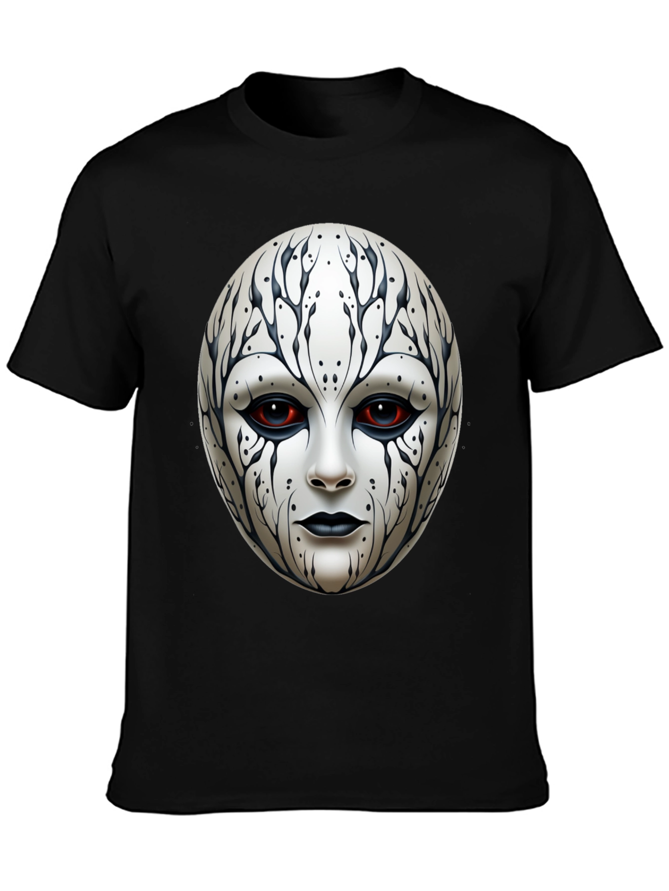 Mystic Face Graphic Tee - Black Cotton Blend