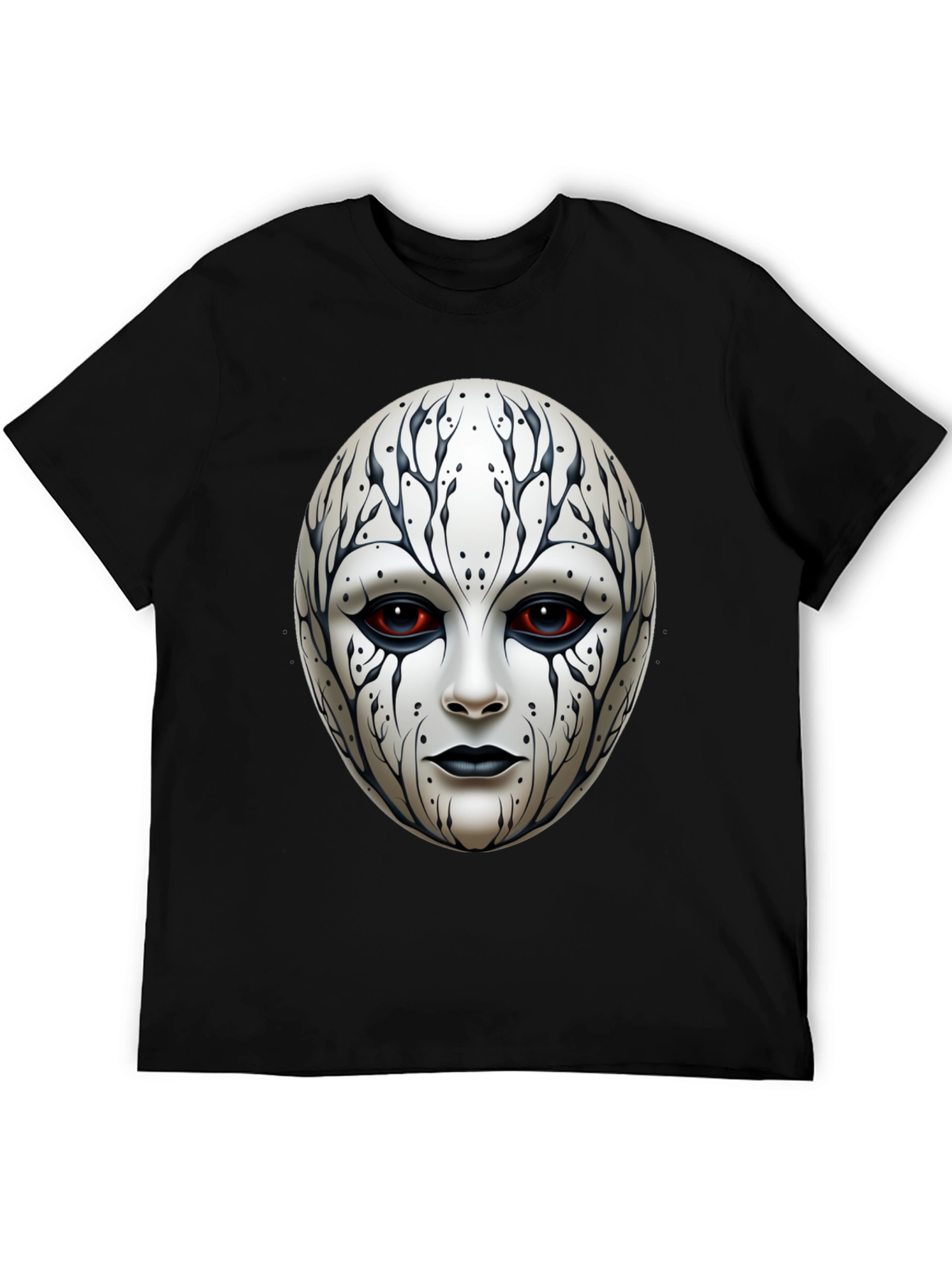Mystic Face Graphic Tee - Black Cotton Blend