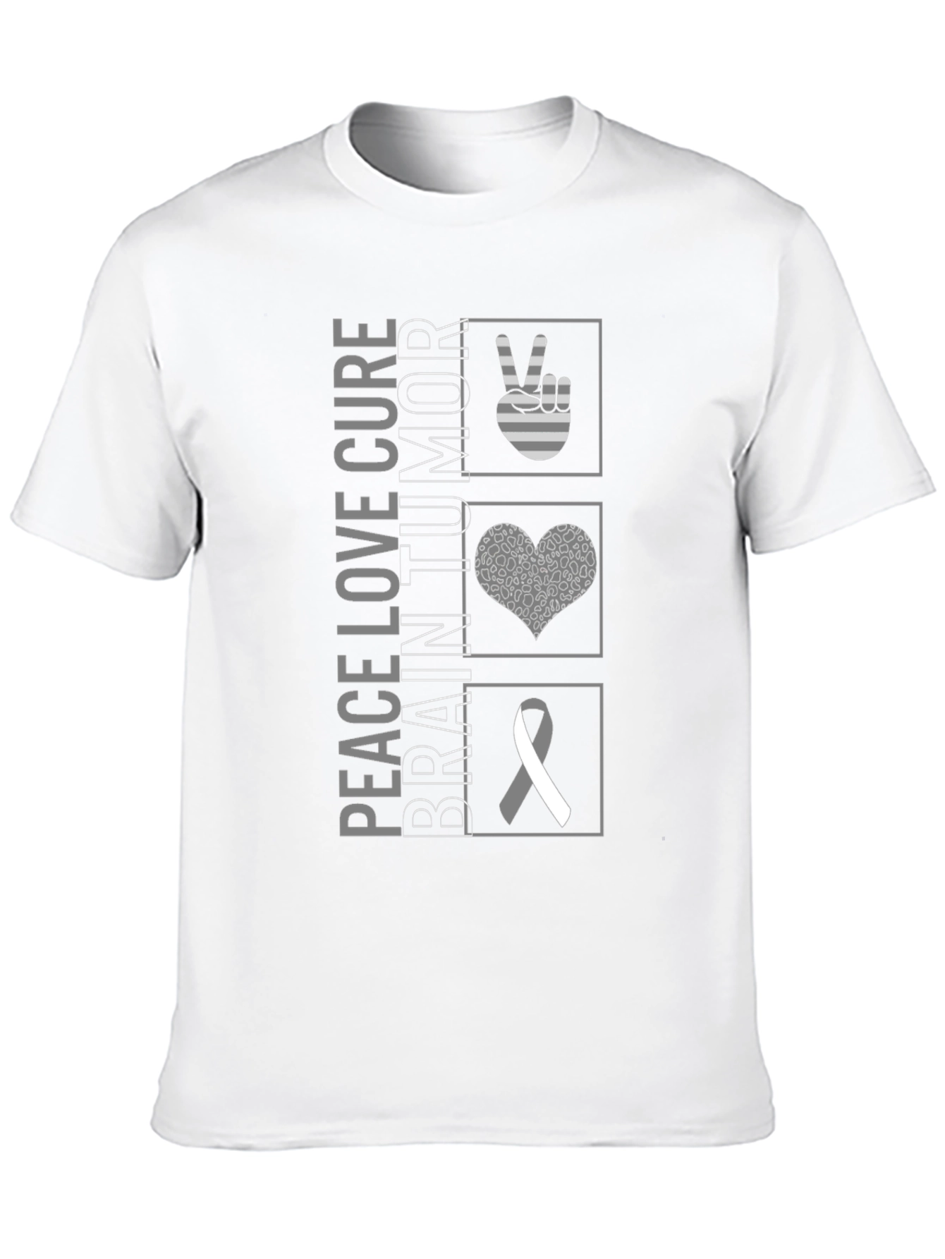 Peace Love Cure Brain Tumor Awareness T-Shirt