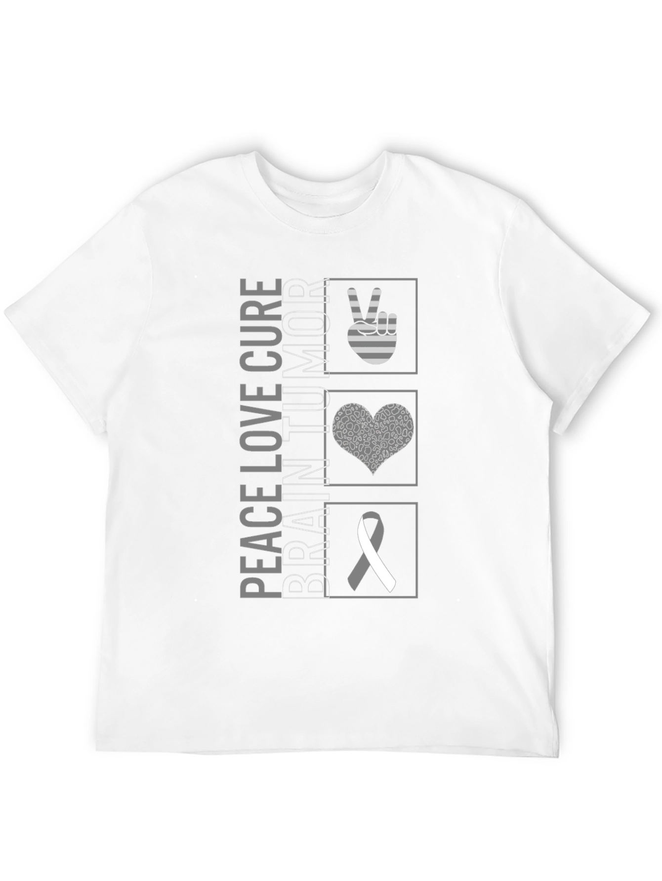 Peace Love Cure Brain Tumor Awareness T-Shirt
