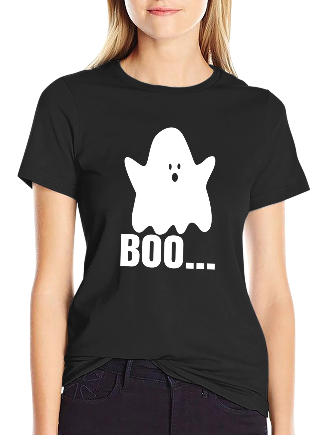 Boo Ghost Graphic Tee - Halloween Shirt