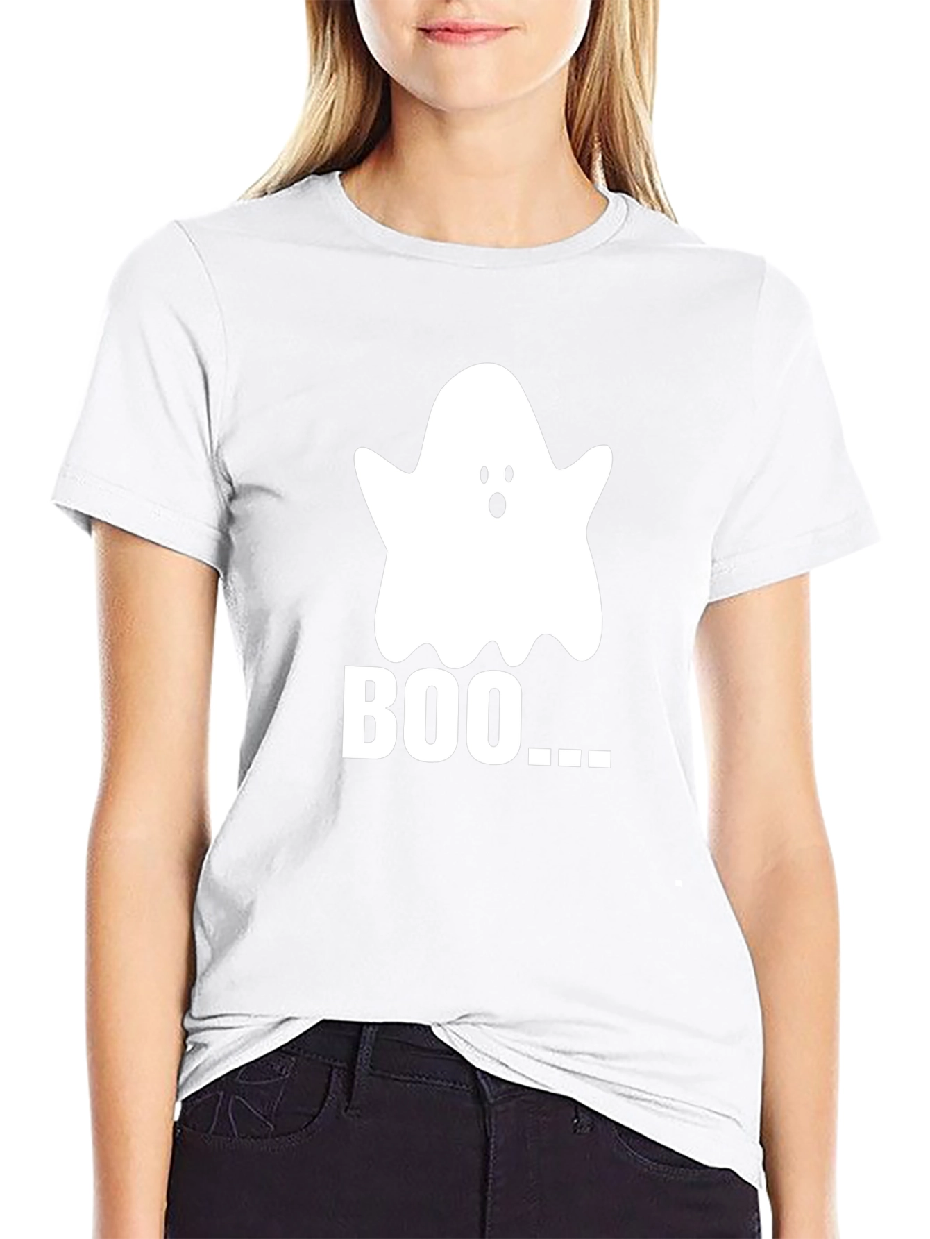 Boo Ghost Graphic Tee - Halloween Shirt