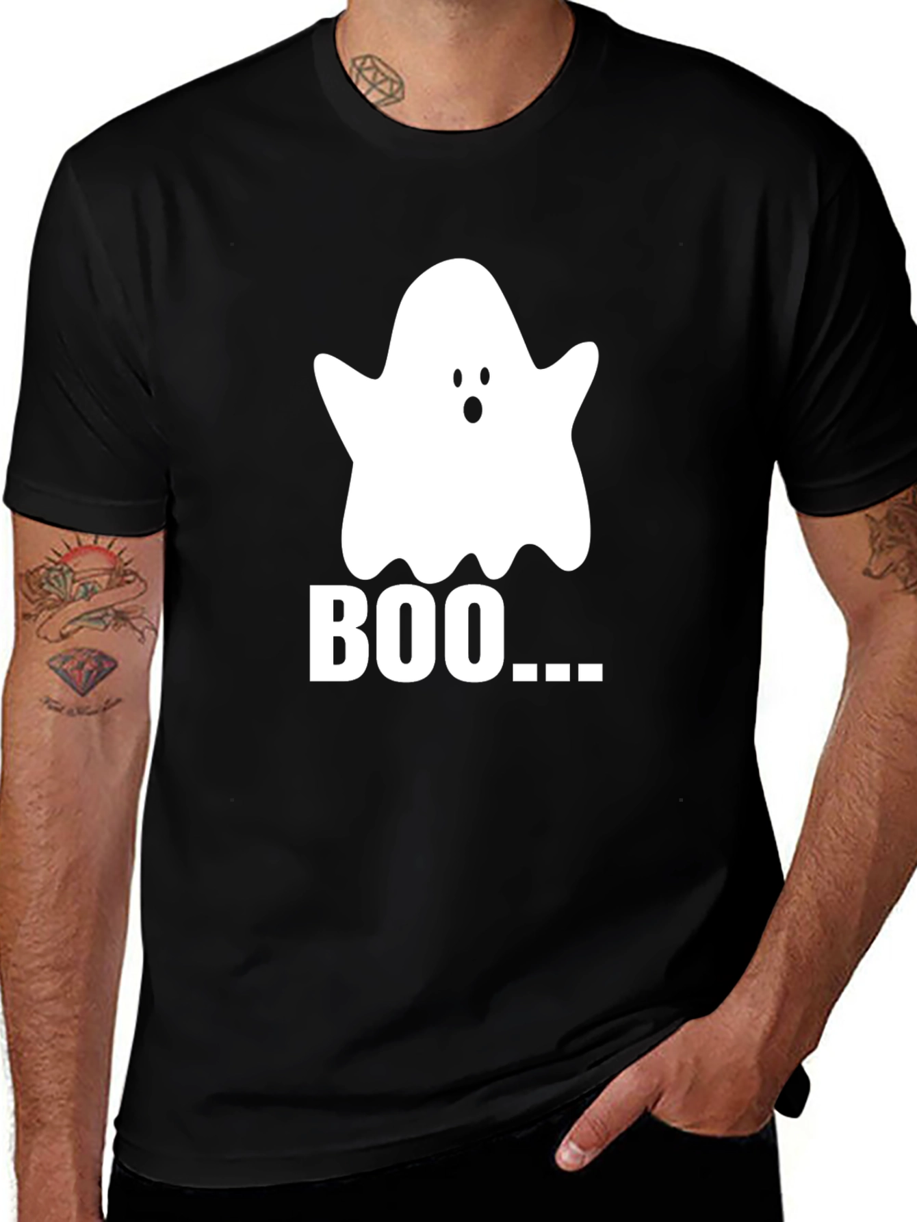 Boo Ghost Graphic Tee - Halloween Shirt