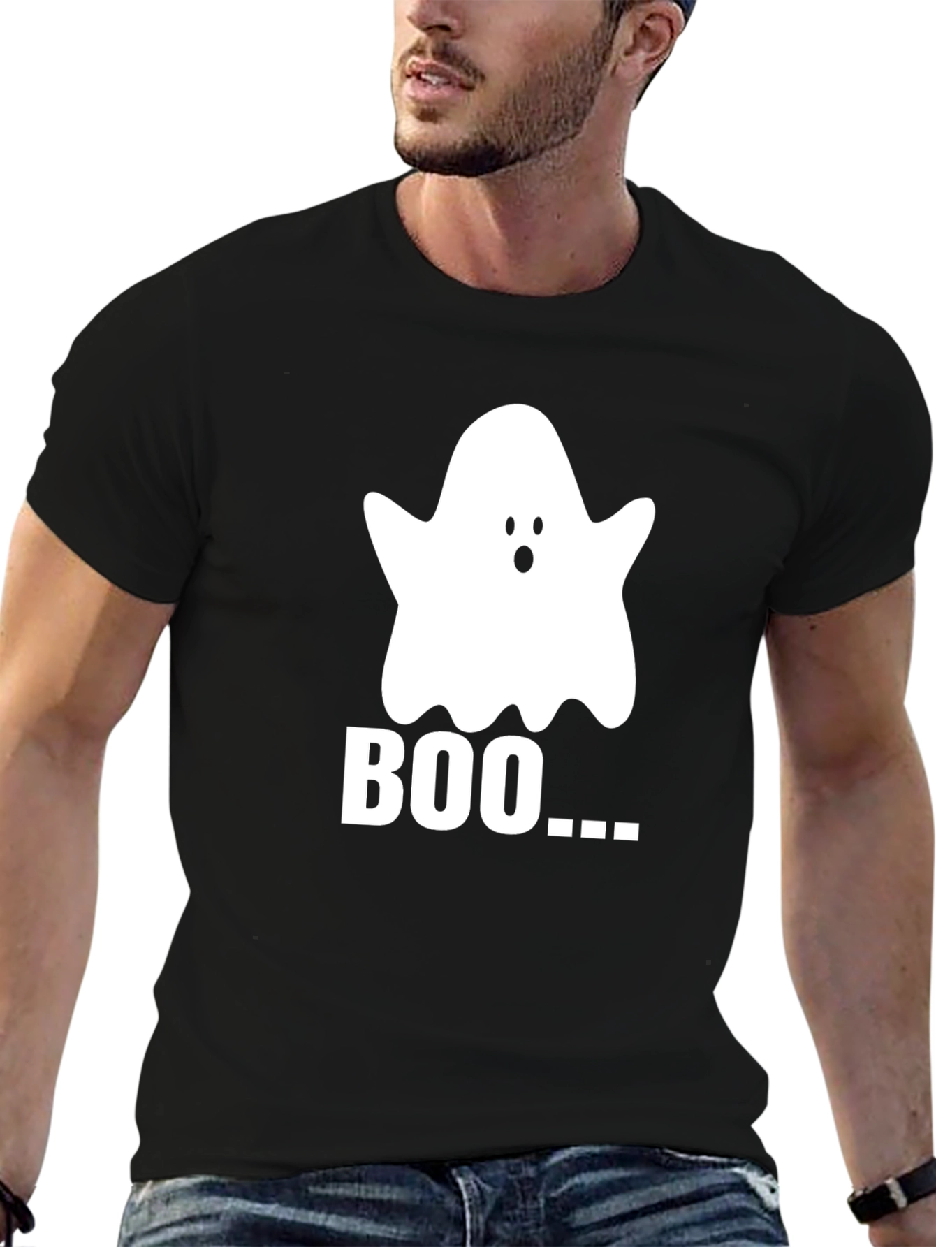 Boo Ghost Graphic Tee - Halloween Shirt
