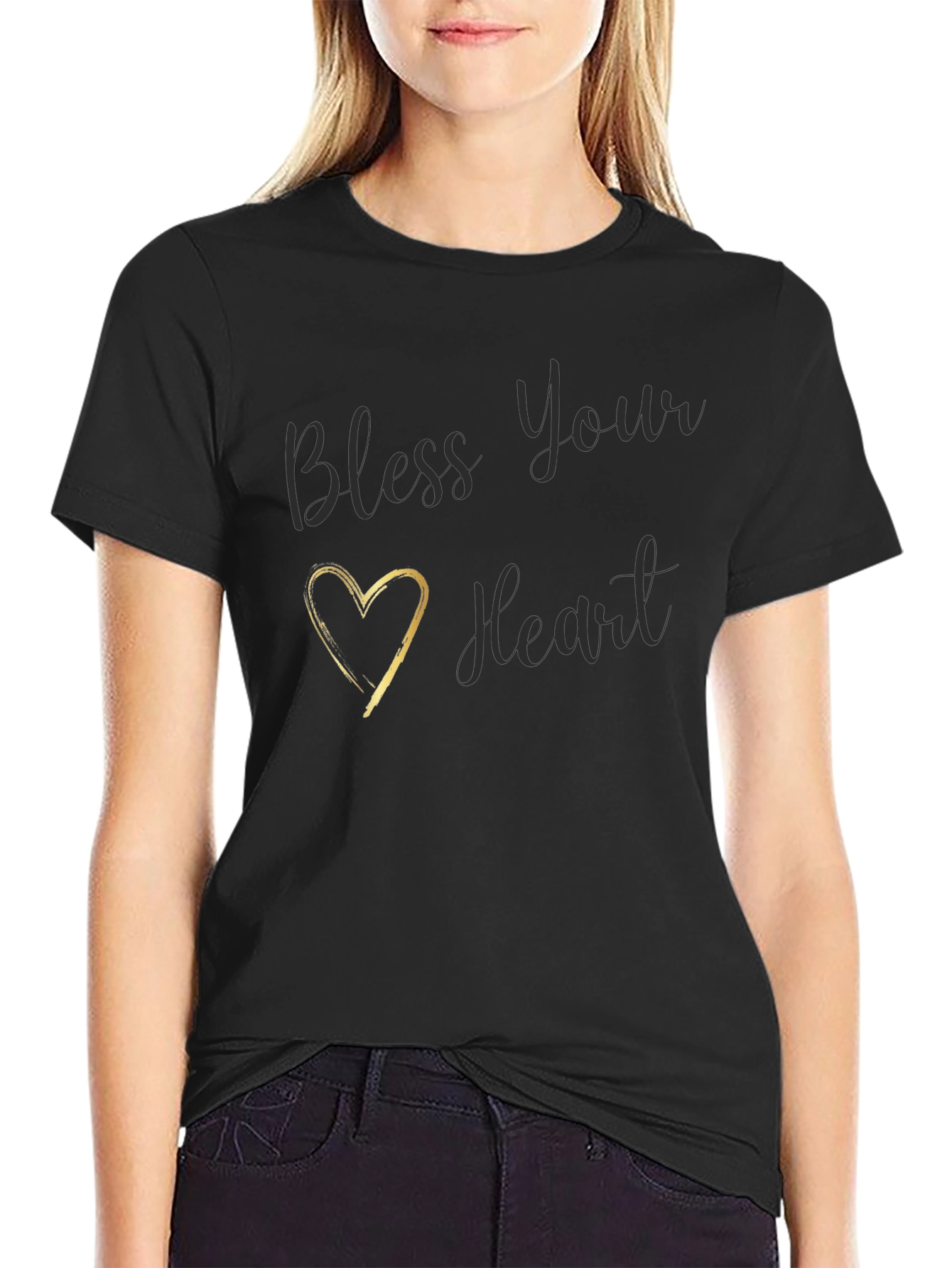 Bless Your Heart Black Graphic Tee