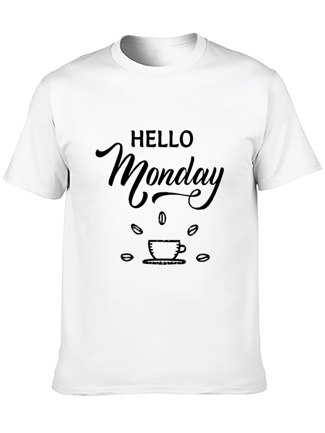 Hello Monday Coffee Graphic Tee - Black T-Shirt