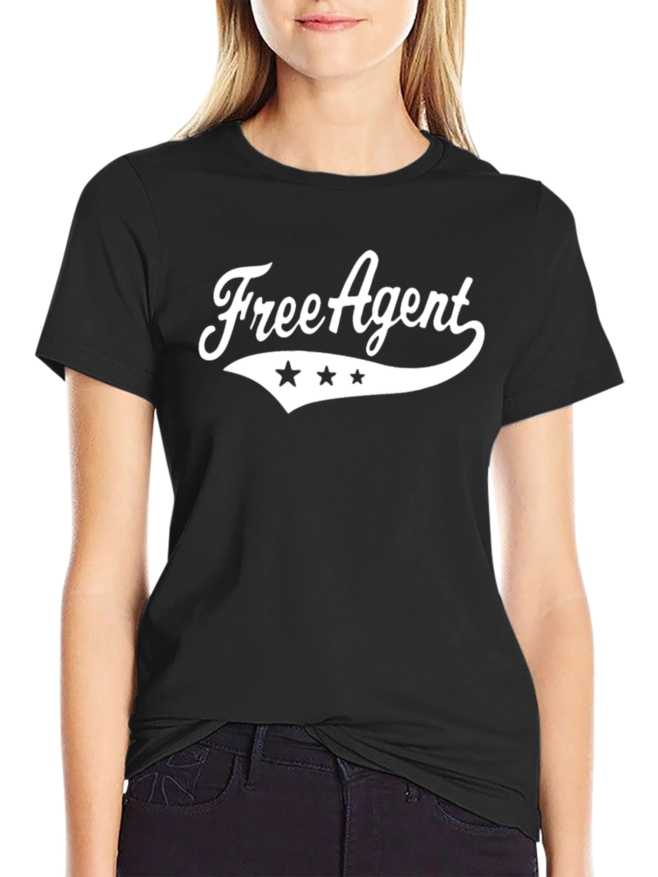 Free Agent Black T-Shirt with Graphic