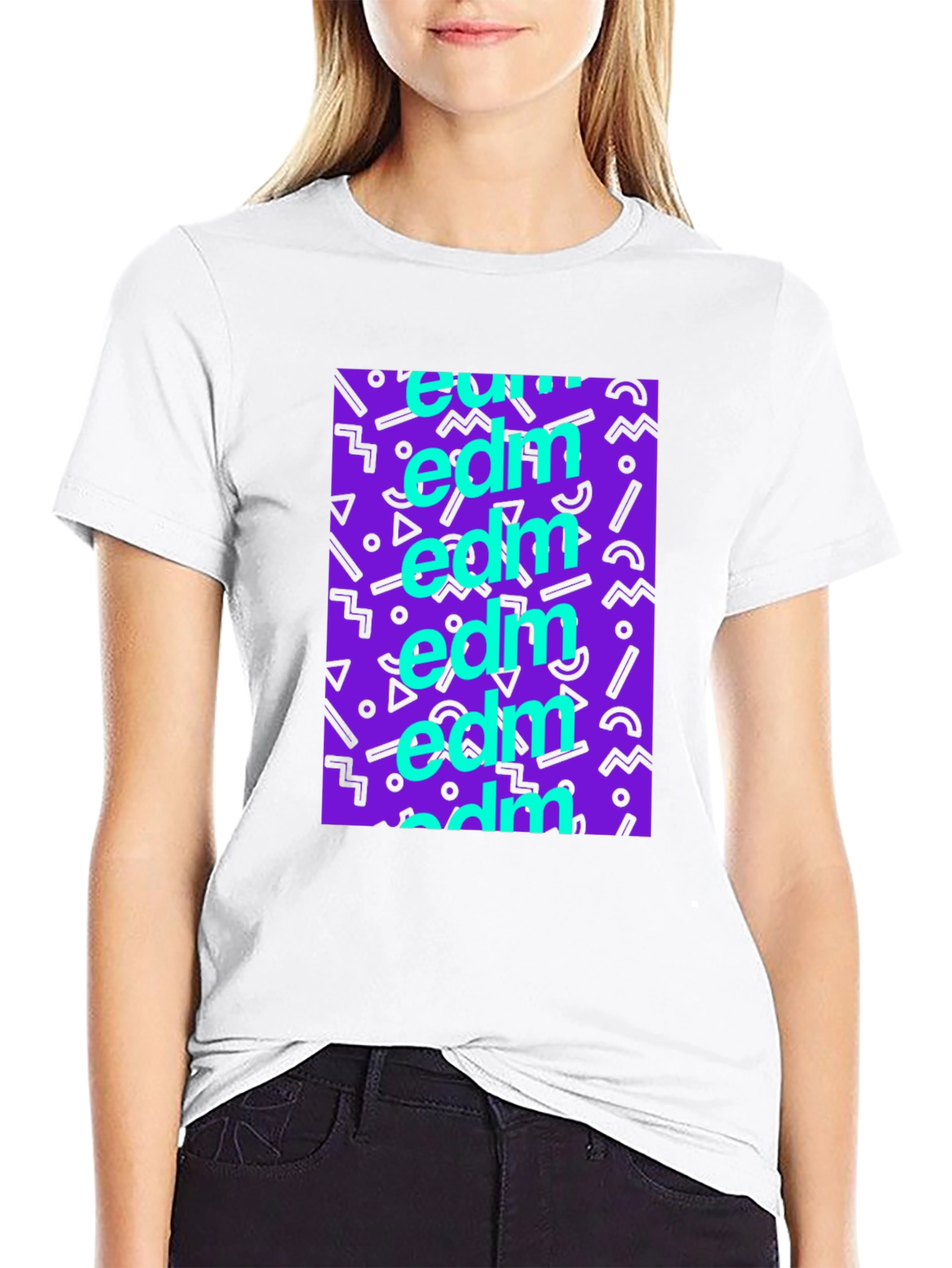 EDM Pattern Black T-Shirt