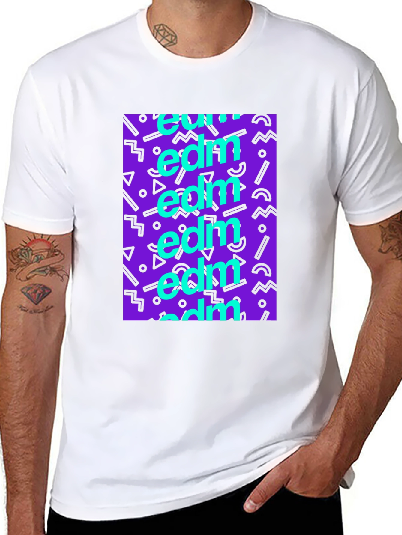 EDM Pattern Black T-Shirt