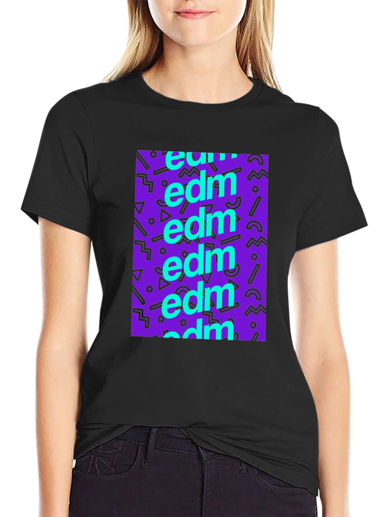 EDM Pattern Black T-Shirt
