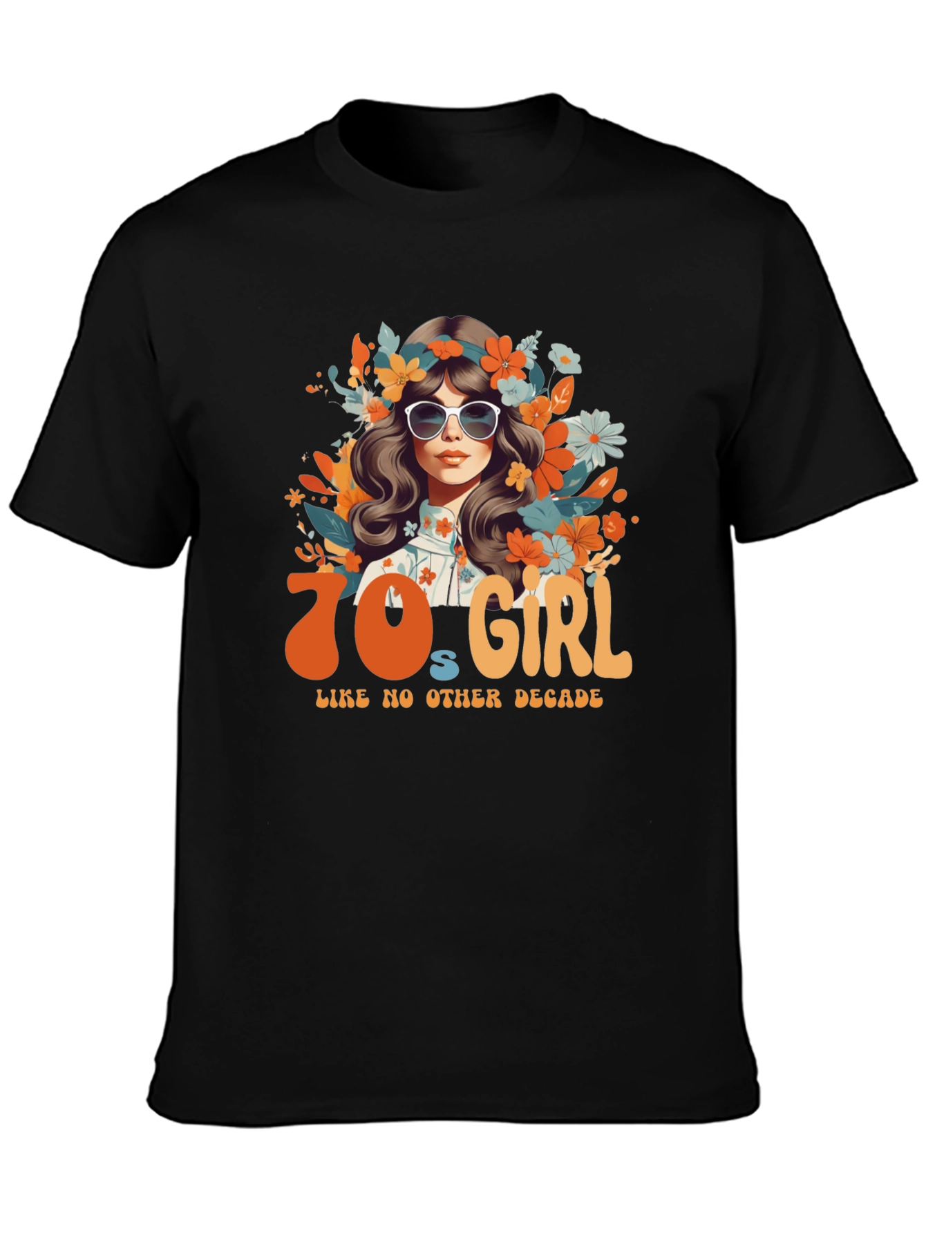 70s Girl Graphic Tee - Retro Style
