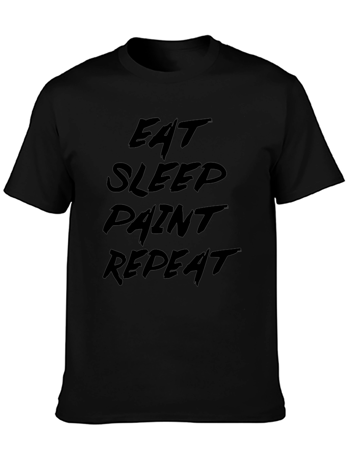 Eat Sleep Paint Repeat Black T-Shirt