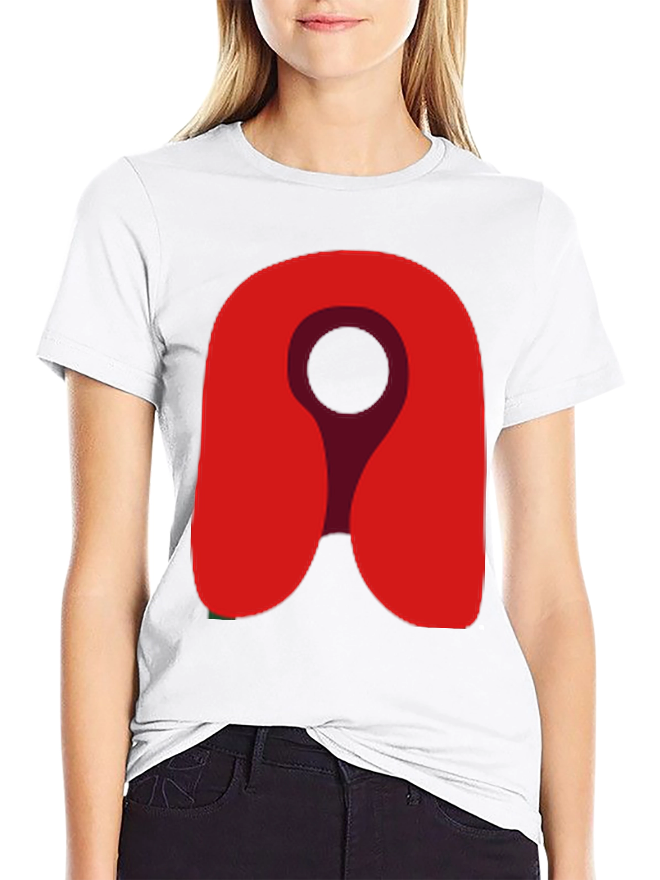 Red Location Icon Graphic Tee - Soft Cotton Blend