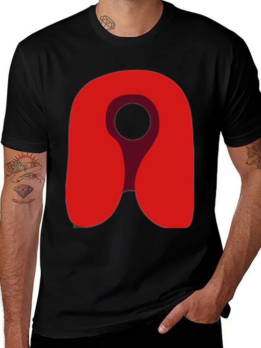 Red Location Icon Graphic Tee - Soft Cotton Blend