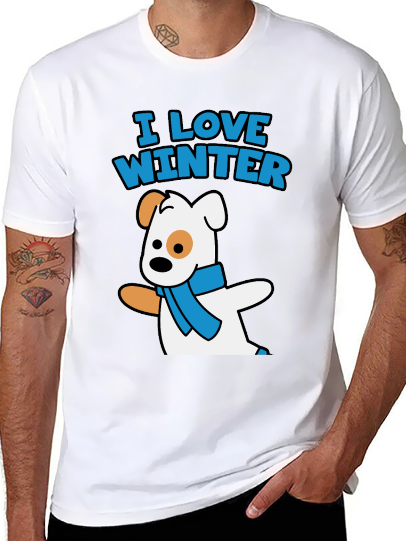 I Love Winter Dog Graphic Tee