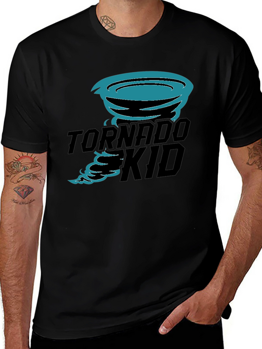 Tornado Kid Graphic Tee - Black Cotton Casual T-Shirt