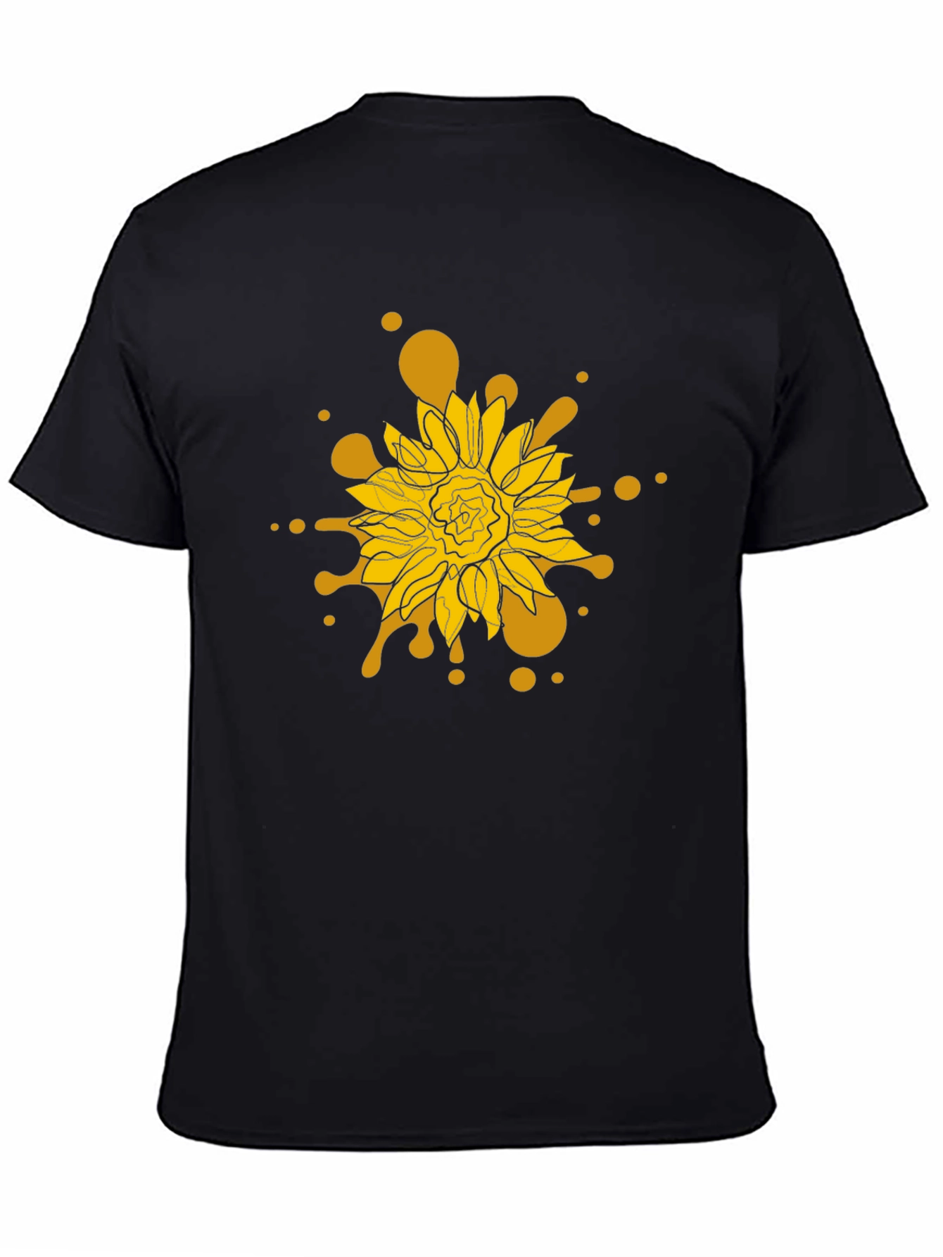Sunflower Splash Black T-Shirt