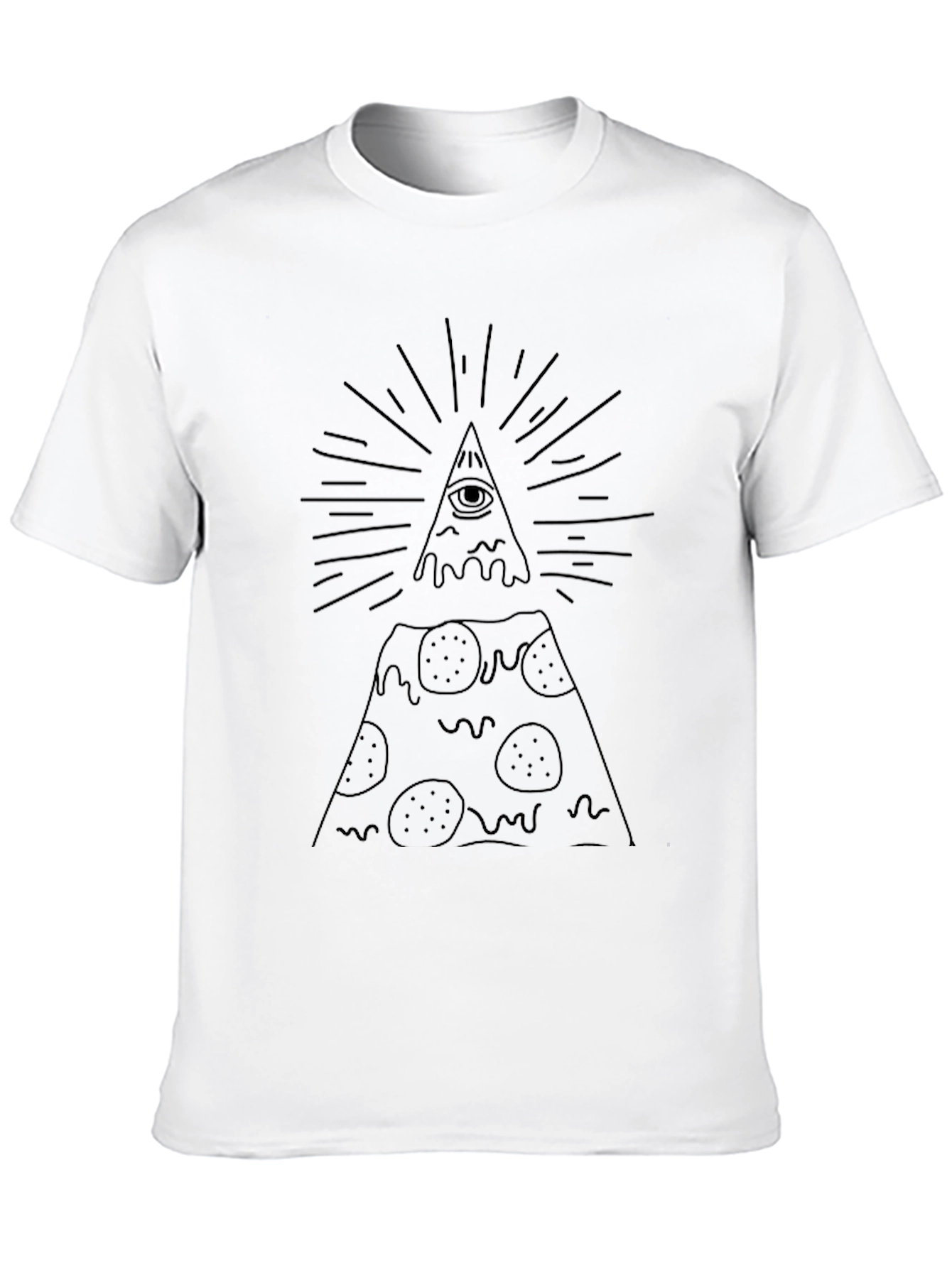 Pizza Illuminati Graphic T-Shirt - Mens Black Tee