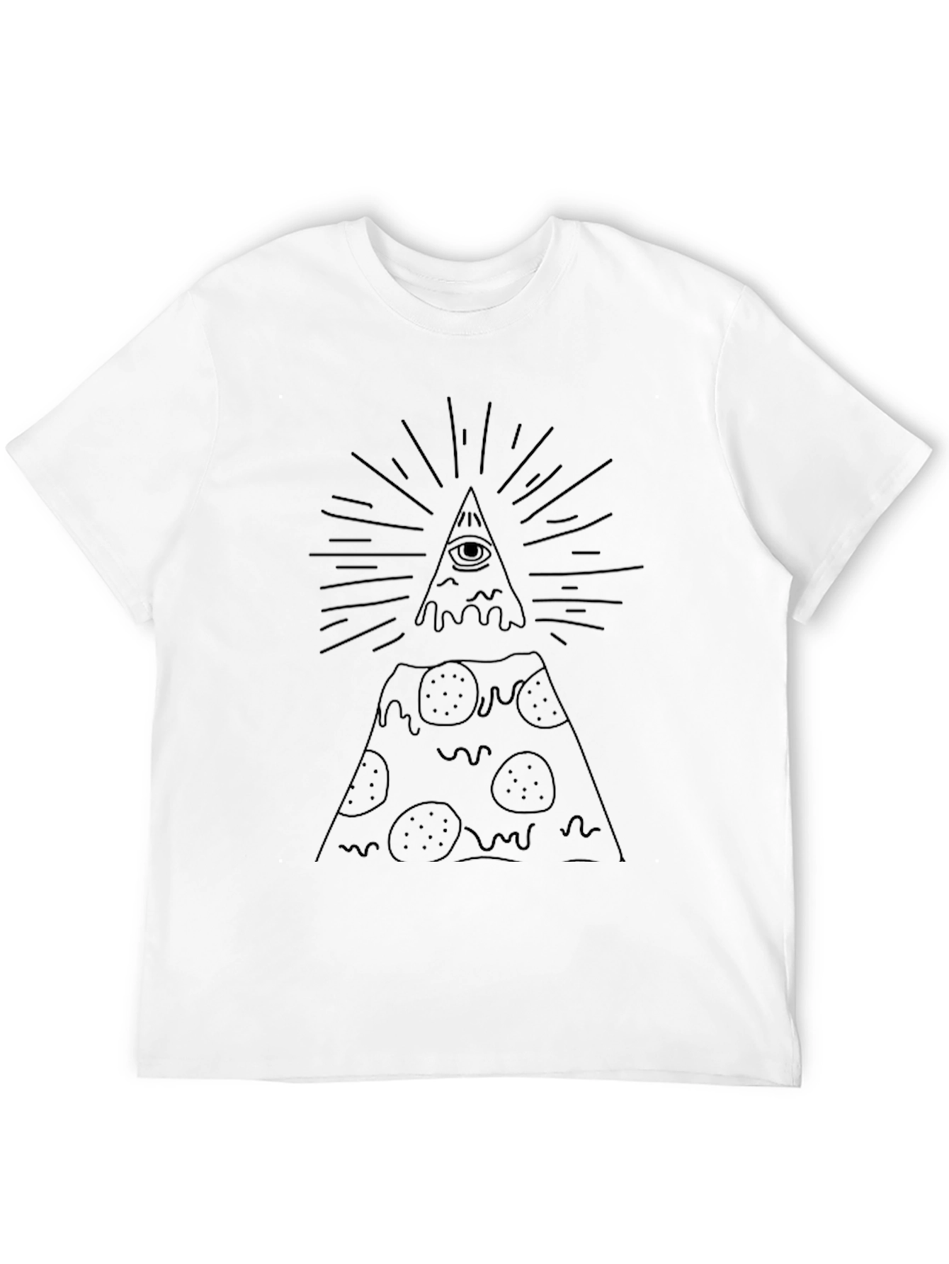 Pizza Illuminati Graphic T-Shirt - Mens Black Tee