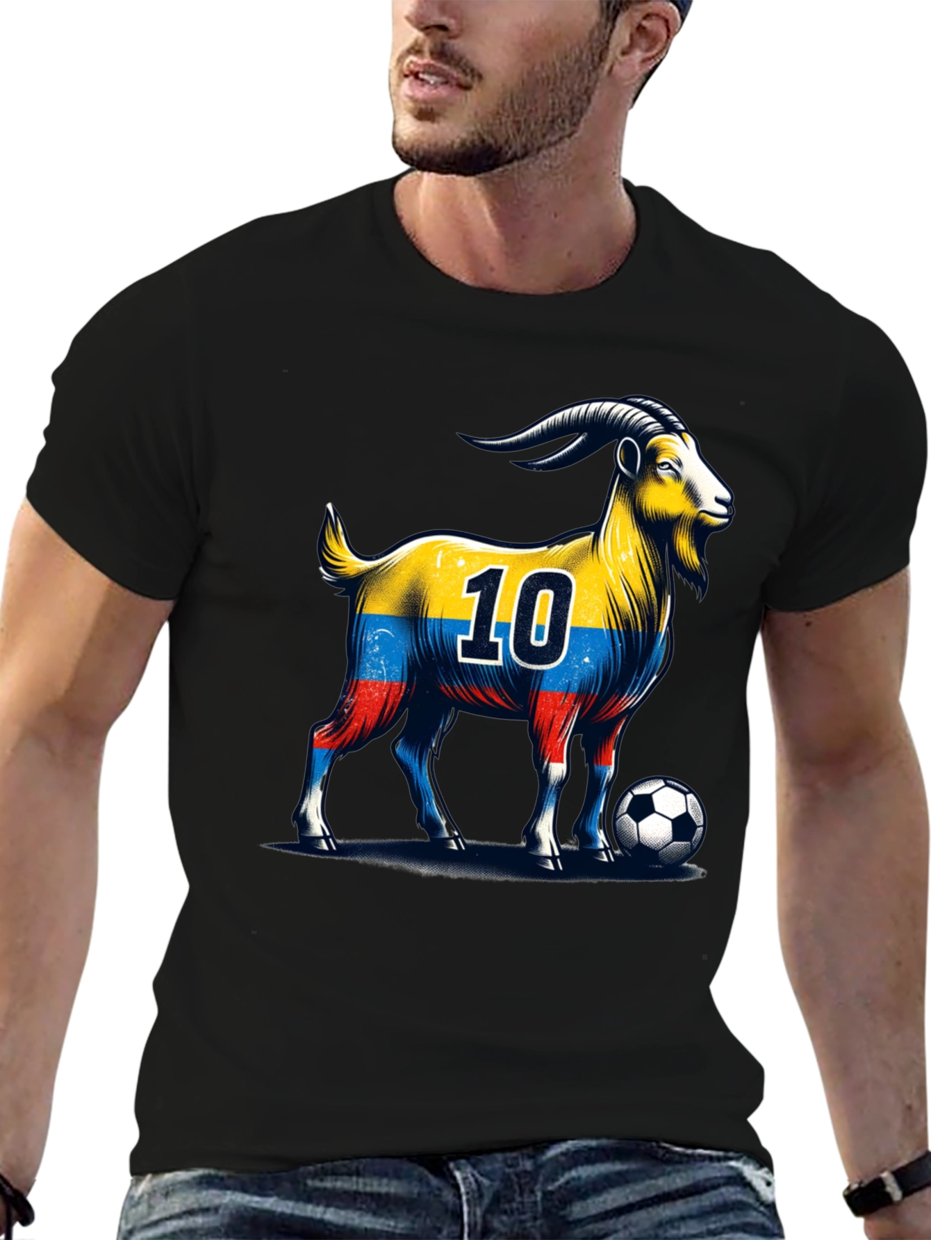 Colombia Soccer Goat Graphic Tee