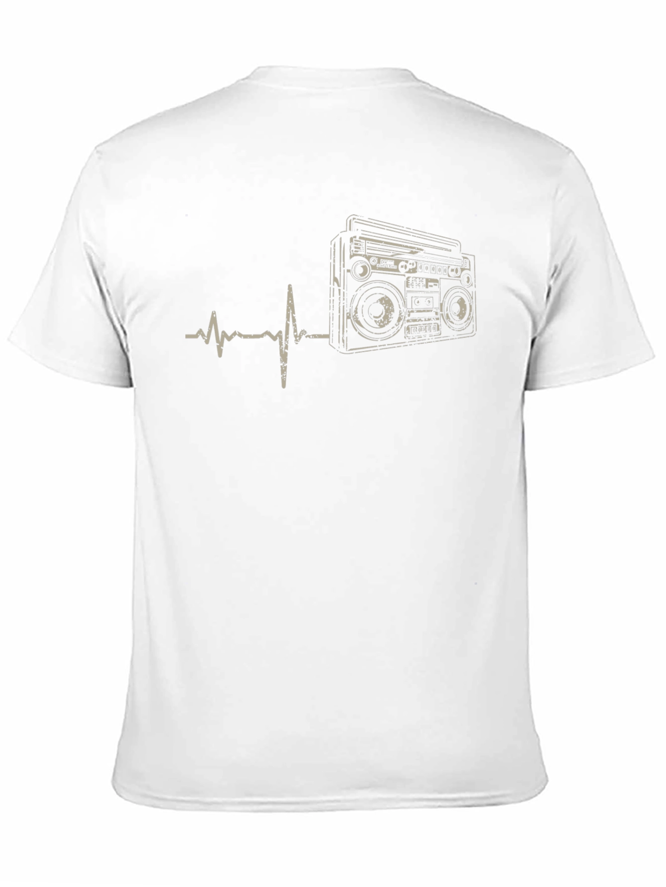 Retro Boombox Heartbeat T-Shirt - Music Lover Tee