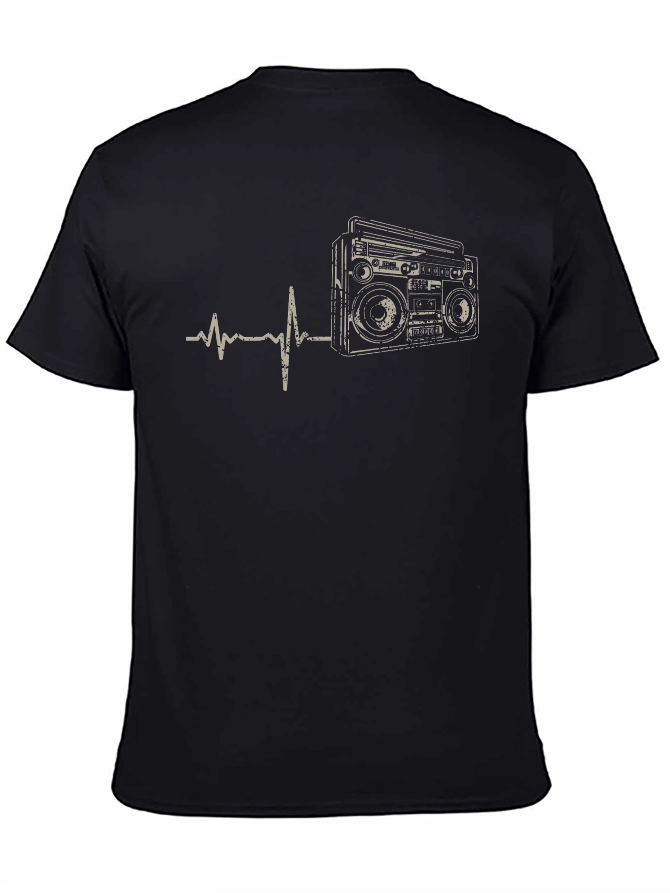 Retro Boombox Heartbeat T-Shirt - Music Lover Tee