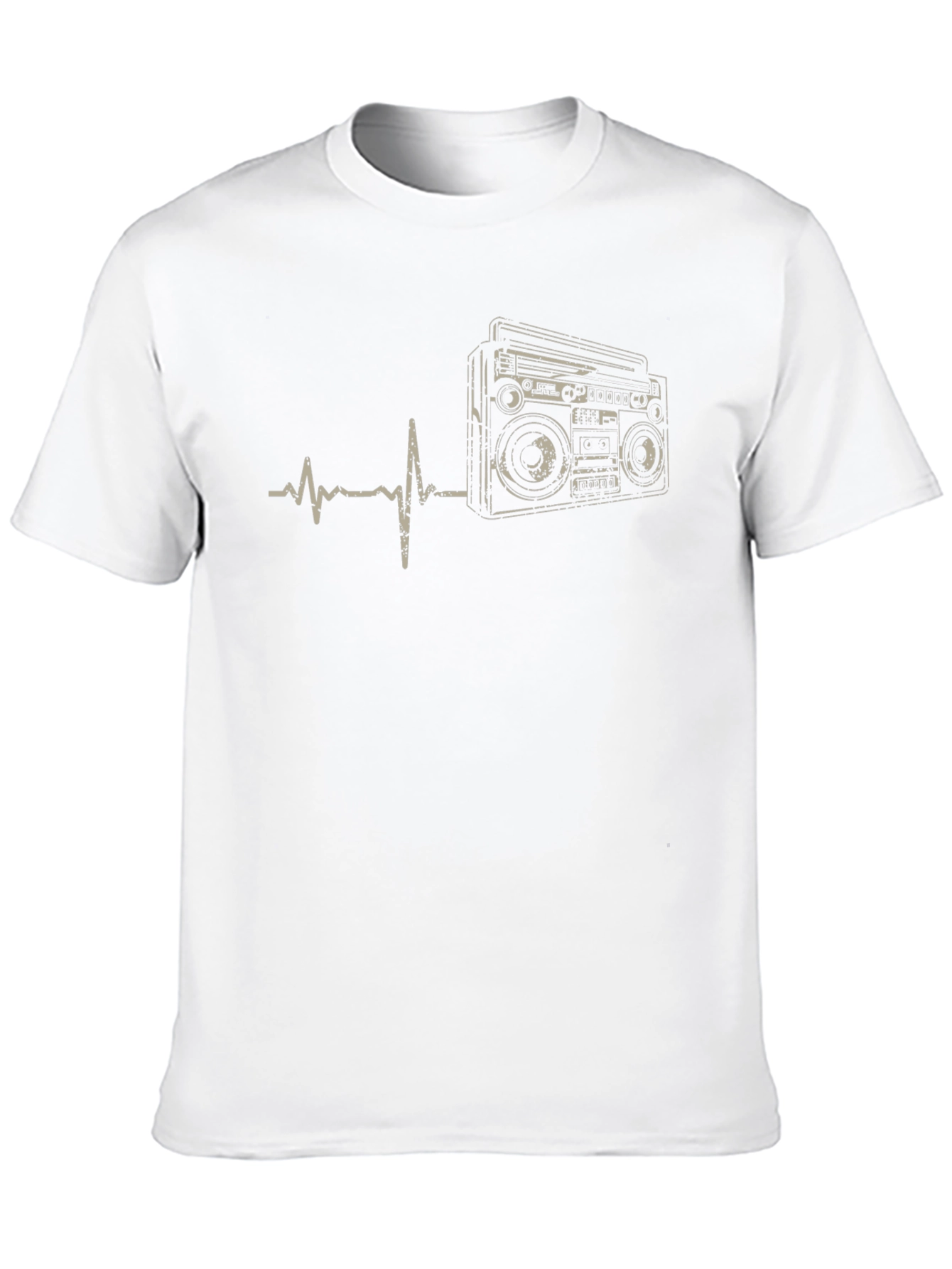 Retro Boombox Heartbeat T-Shirt - Music Lover Tee