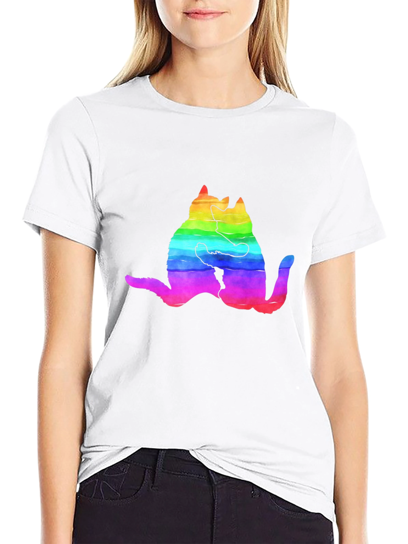 Rainbow Cat Hug T-Shirt